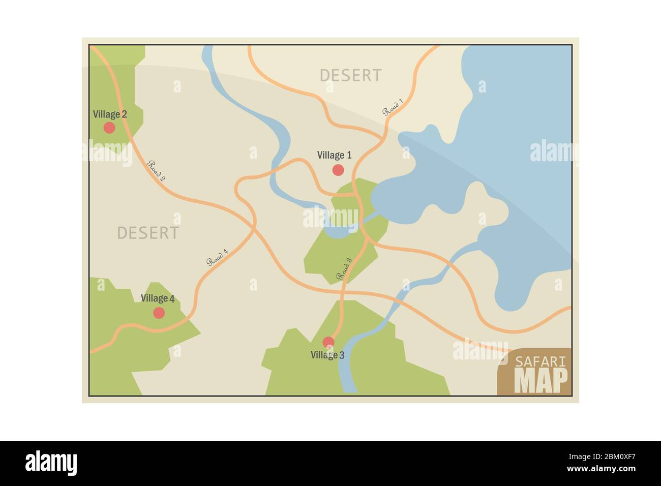 Illustration vectorielle de la carte Safari isolée sur fond blanc Illustration de Vecteur