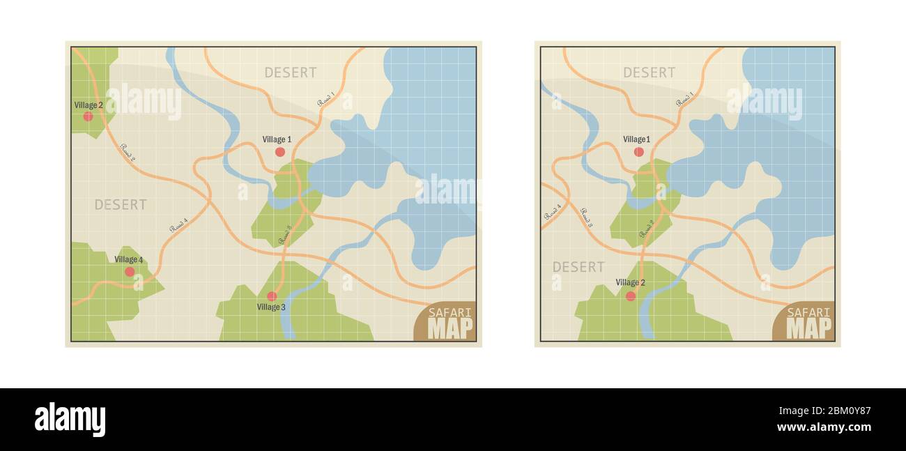 Illustration vectorielle de la carte Safari isolée sur fond blanc Illustration de Vecteur