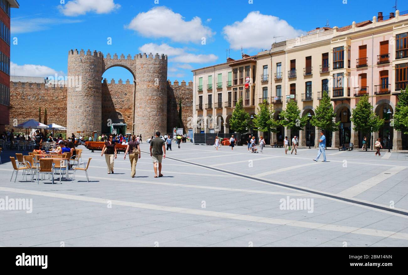 Santa Teresa Square. Avila, Espagne. Banque D'Images