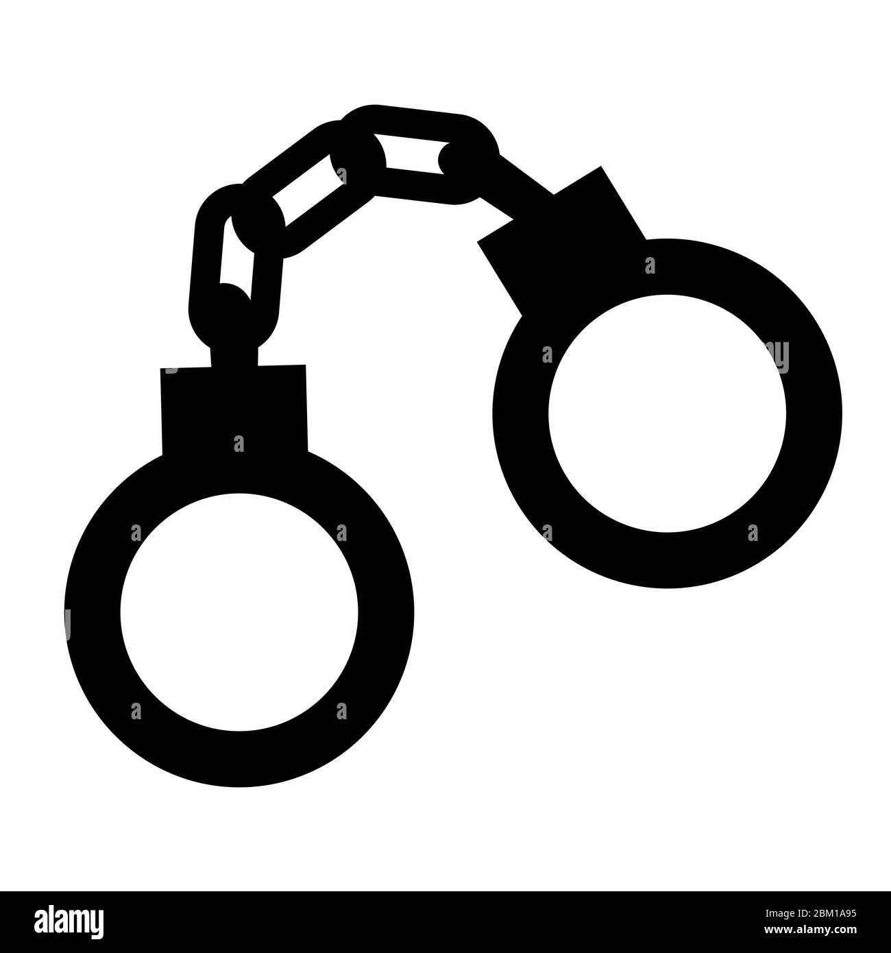 menottes silhouette icône, police symbole forme simple, noir isolé sur illustration vectorielle blanche Illustration de Vecteur