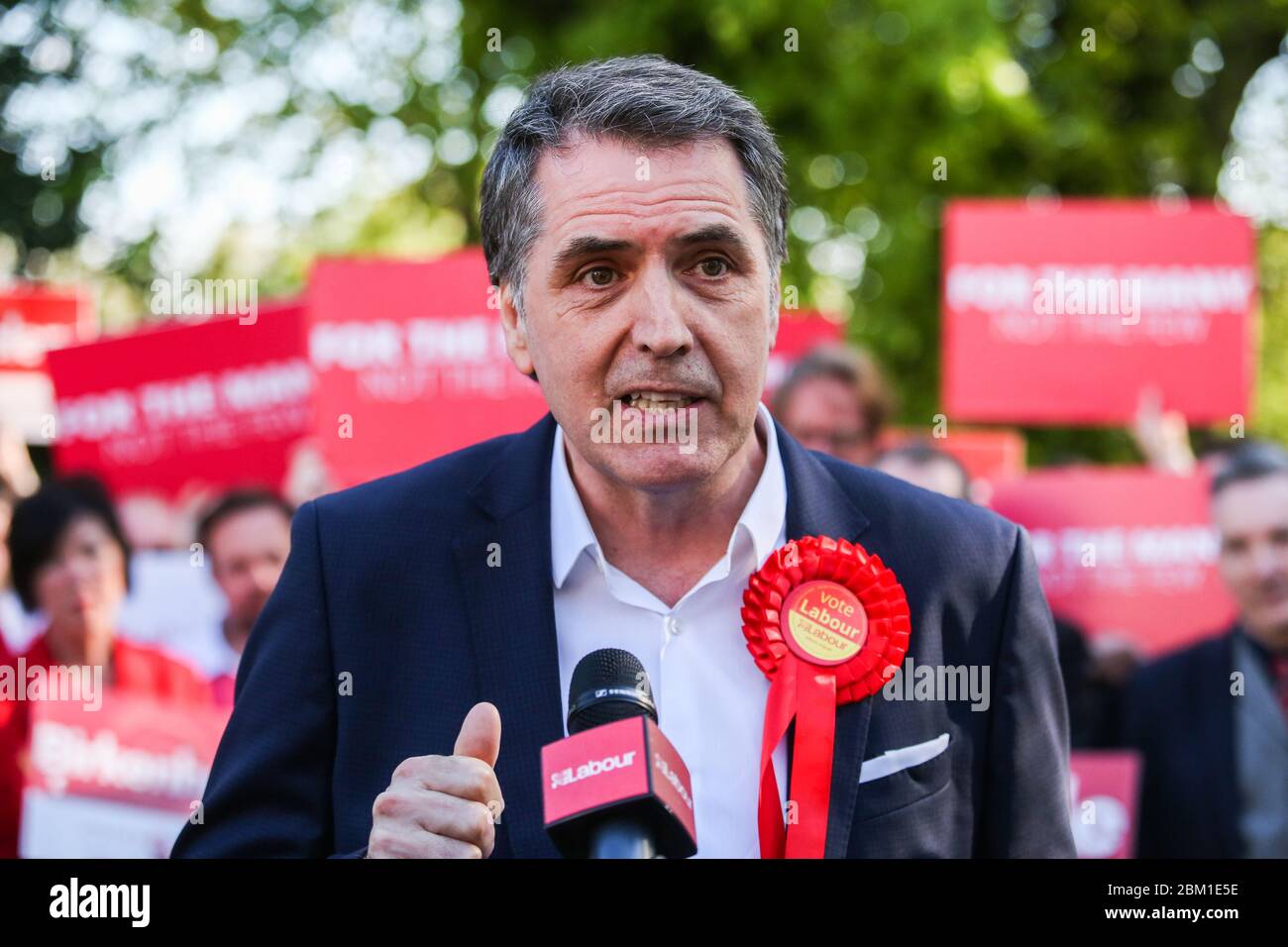 Steve Rotheram, le nouveau maire de Liverpool, lors d'un événement avec les membres travaillistes et les médias à Liverpool, suite aux résultats de l Banque D'Images