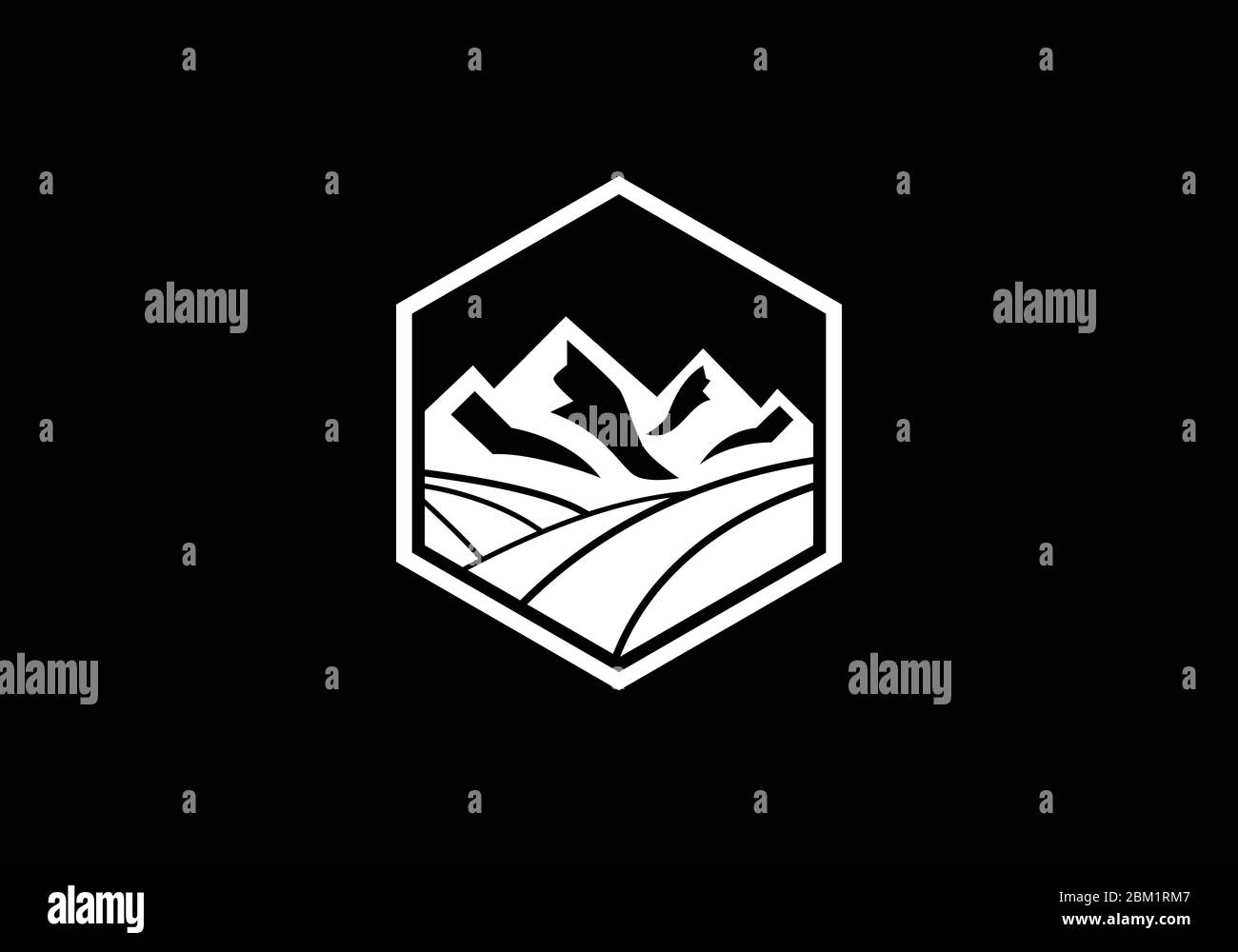 Modèle de logo Mountain, symbole de logo Mountain Illustration de Vecteur