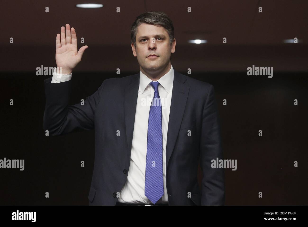 Washington, États-Unis. 06e mai 2020. Le juge Justin Walker a prêté serment avant de témoigner devant une audience de la Commission judiciaire du Sénat sur sa nomination au poste de juge de circuit américain pour le circuit du District of Columbia à Capitol Hill, Washington, DC, le mercredi 6 mai 2020. Photo de piscine par Jonathan Ernst/UPI crédit: UPI/Alay Live News Banque D'Images Washington, États-Unis. 06e mai 2020. Le juge Justin Walker a prêté serment avant de témoigner devant une audience de la Commission judiciaire du Sénat sur sa nomination au poste de juge de circuit américain pour le circuit du District of Columbia à Capitol Hill, Washington, DC, le mercredi 6 mai 2020. Photo de piscine par Jonathan Ernst/UPI crédit: UPI/Alay Live News Banque D'Images