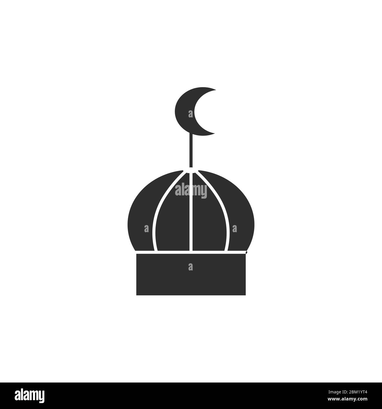 Mosquemuslimprayerbuildingblaiconisolatedonablancebackground. Illustration de Vecteur