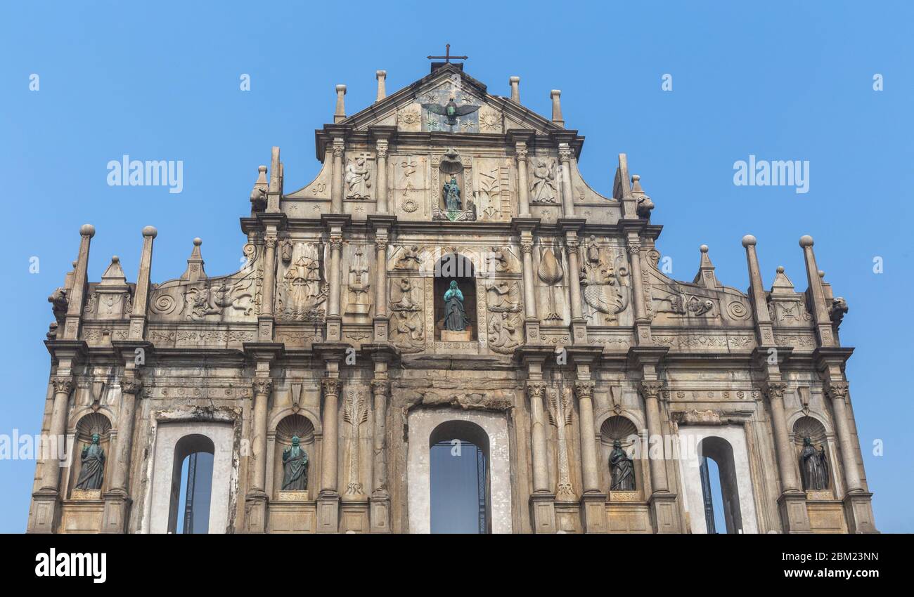 Ruines de l'église Madre de Deus, 1640, église de Sao Paulo, Macao, Chine Banque D'Images