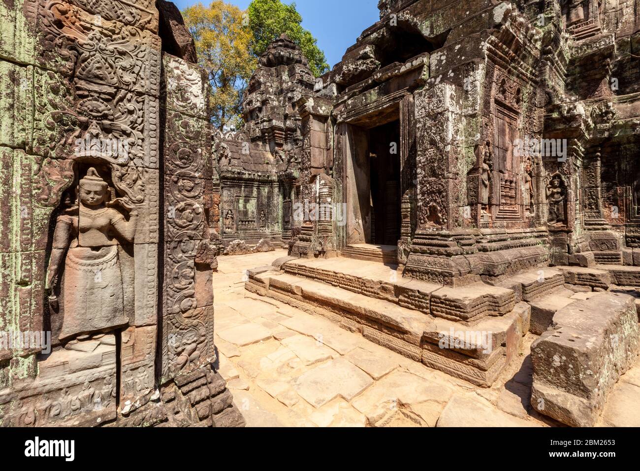 Temple de TA Som, complexe du Temple d'Angkor Wat, Siem Reap, Cambodge. Banque D'Images
