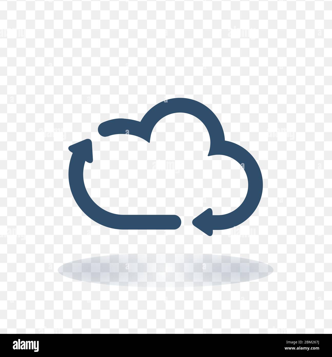Icône minimaliste représentant un nuage stylisé formant une flèche. Illustration vectorielle de stock isolée sur fond blanc. Illustration de Vecteur