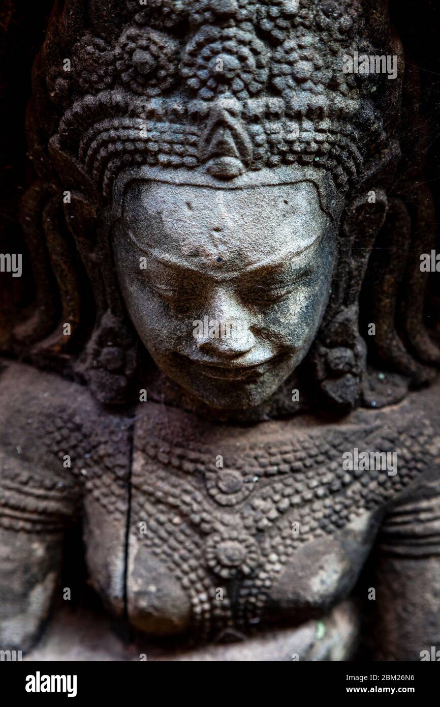 La terrasse du Roi Leper (bas reliefs), Angkor Thom, Siem Reap, Cambodge. Banque D'Images