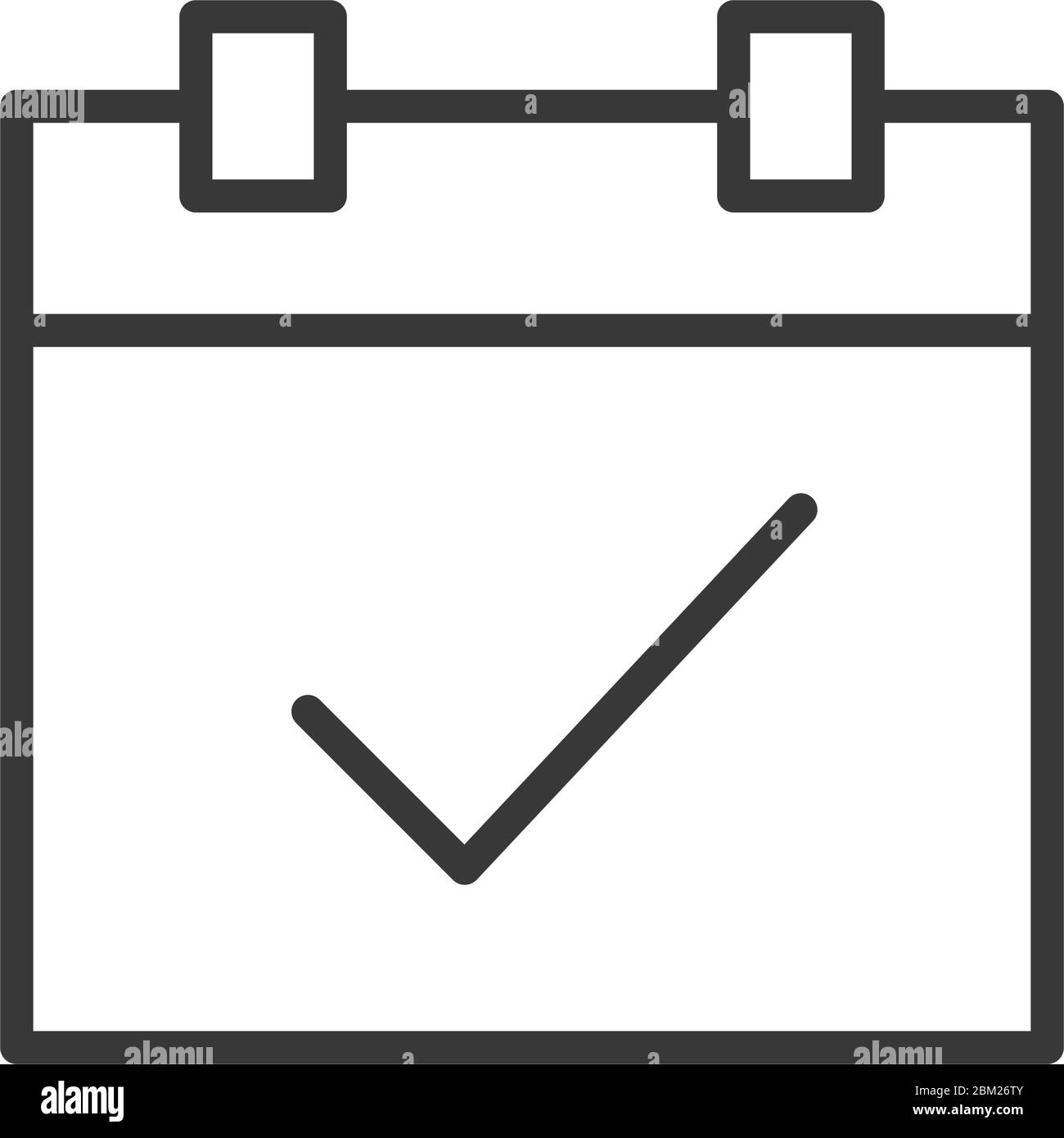 Vérification de la date du rendez-vous - icône de vecteur minimal. Illustration du vecteur de stock isolée sur fond blanc. Illustration de Vecteur