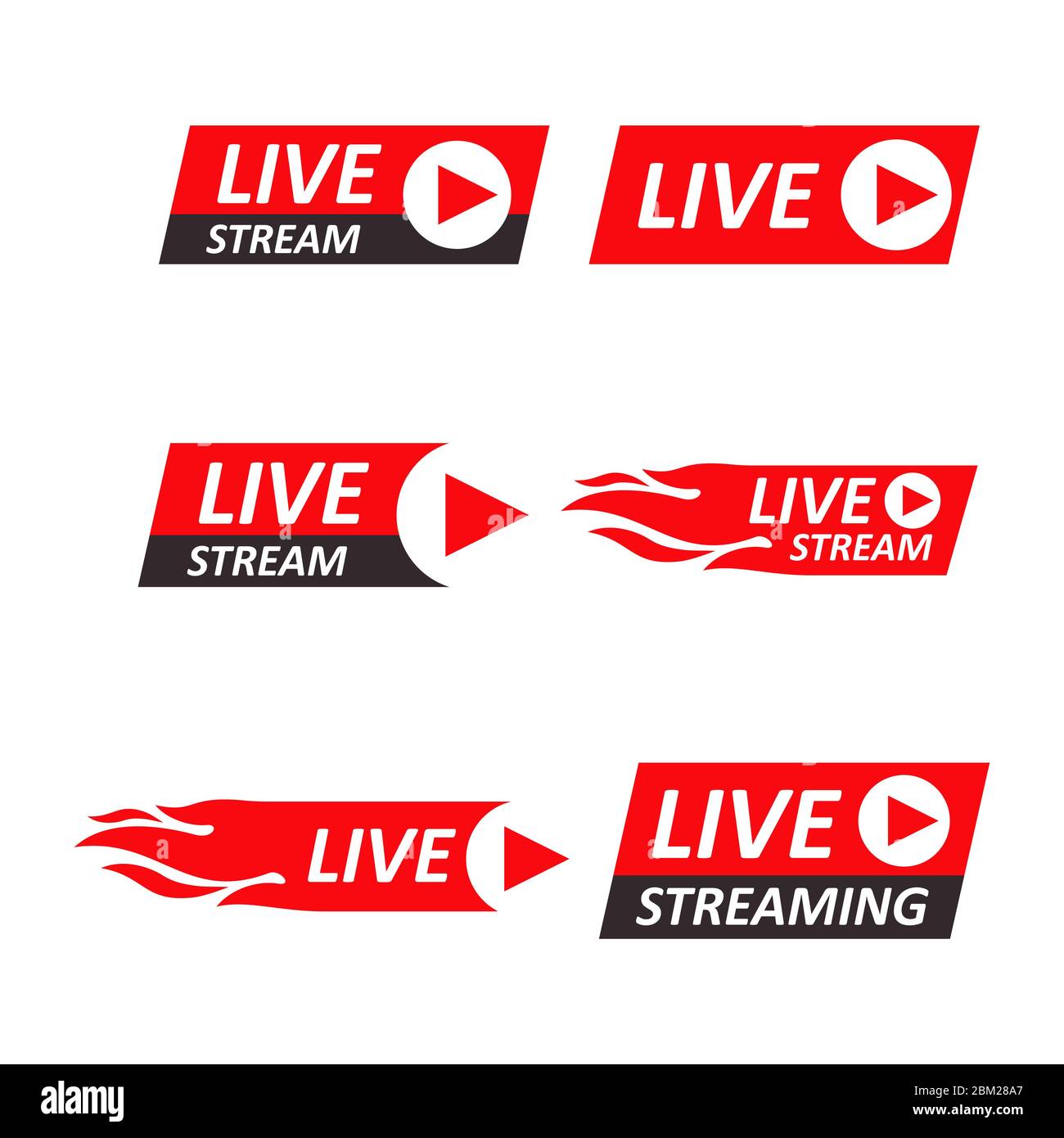 Mise en place des affiches de la chaîne Live Stream. Emblème, logo. Illustration vectorielle Illustration de Vecteur