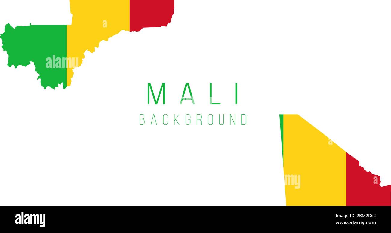 Fond de carte de drapeau du Mali. Le drapeau du pays sous forme de frontières. Illustration vectorielle de stock isolée sur fond blanc. Illustration de Vecteur