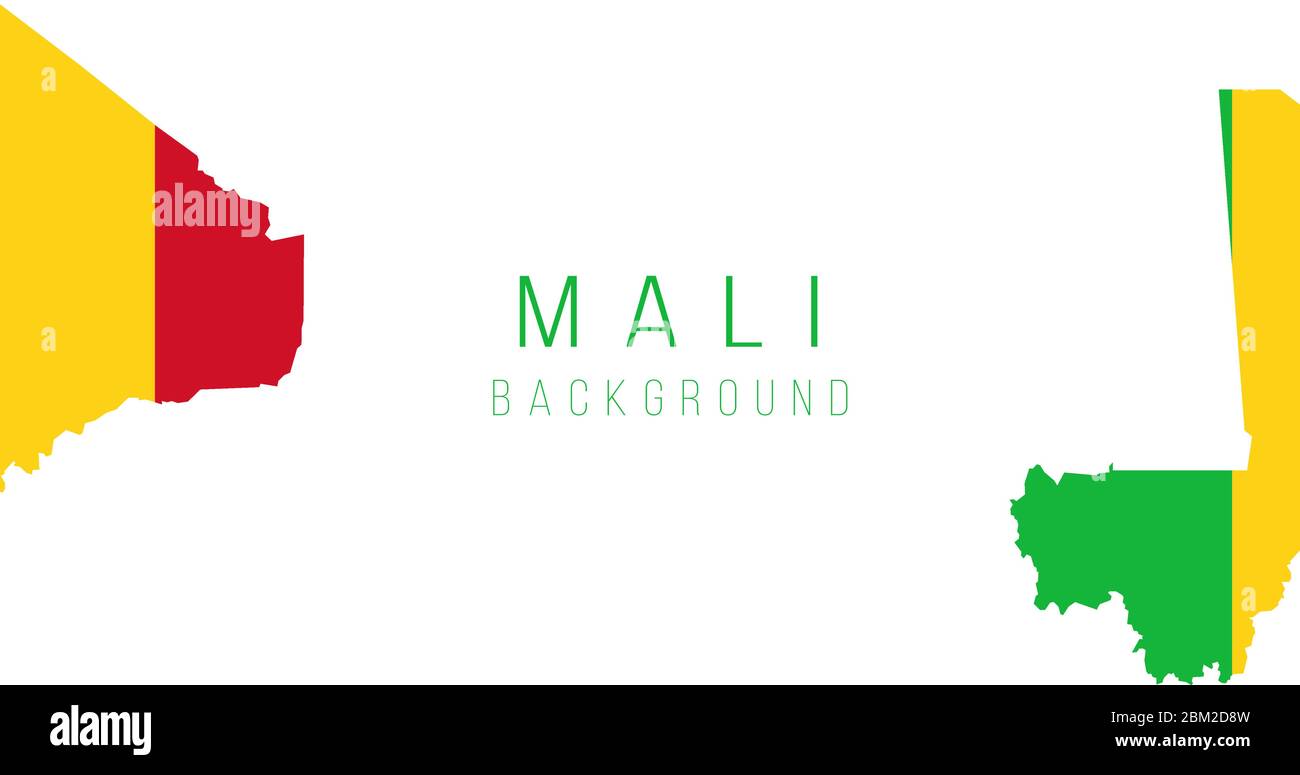Fond de carte de drapeau du Mali. Le drapeau du pays sous forme de frontières. Illustration vectorielle de stock isolée sur fond blanc. Illustration de Vecteur
