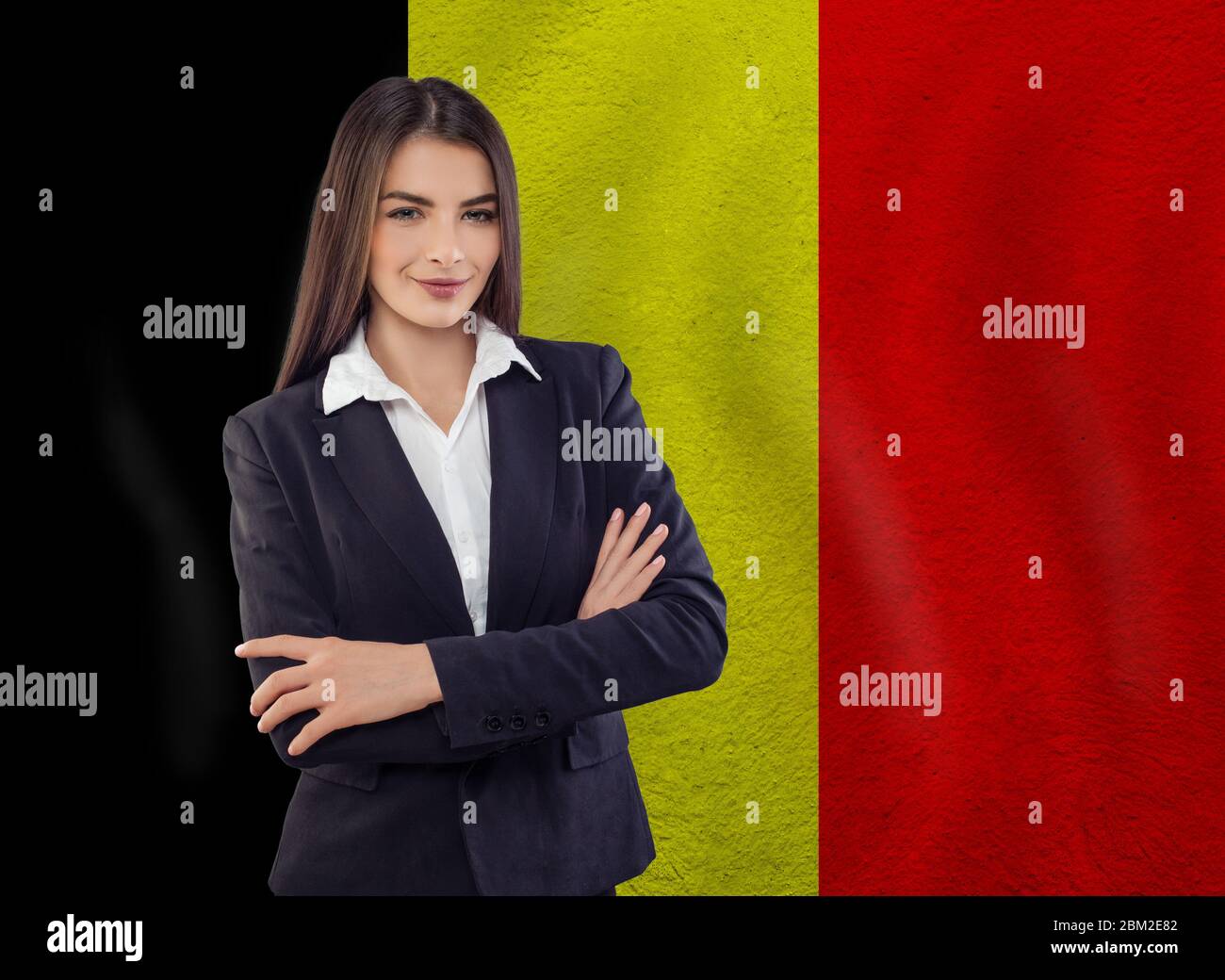 Jeune femme prête pour les affaires ou apprendre la langue Banque D'Images