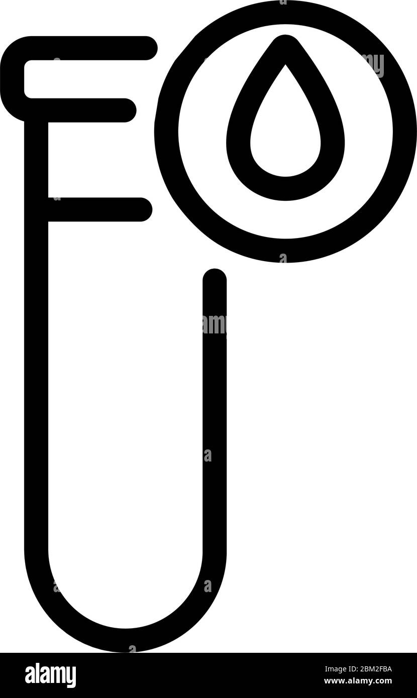 illustration du contour vectoriel de l'icône de prélèvement de sang dans le tube à essai Illustration de Vecteur