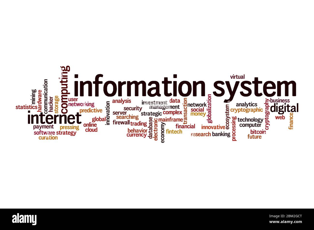 Concept de nuage de mots du système d'information sur fond blanc Banque D'Images