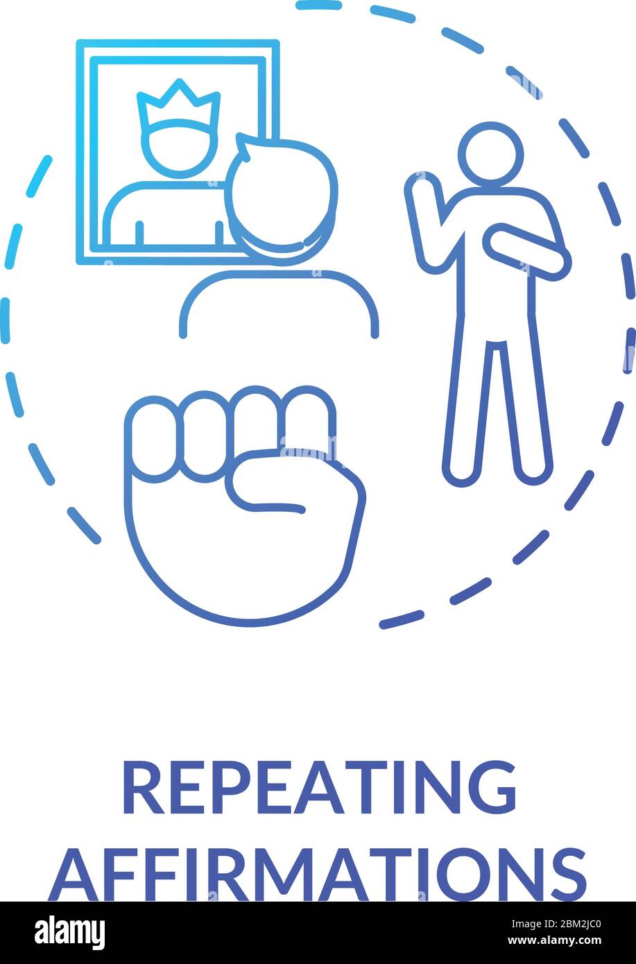Icône de concept d'affirmations répétées Illustration de Vecteur
