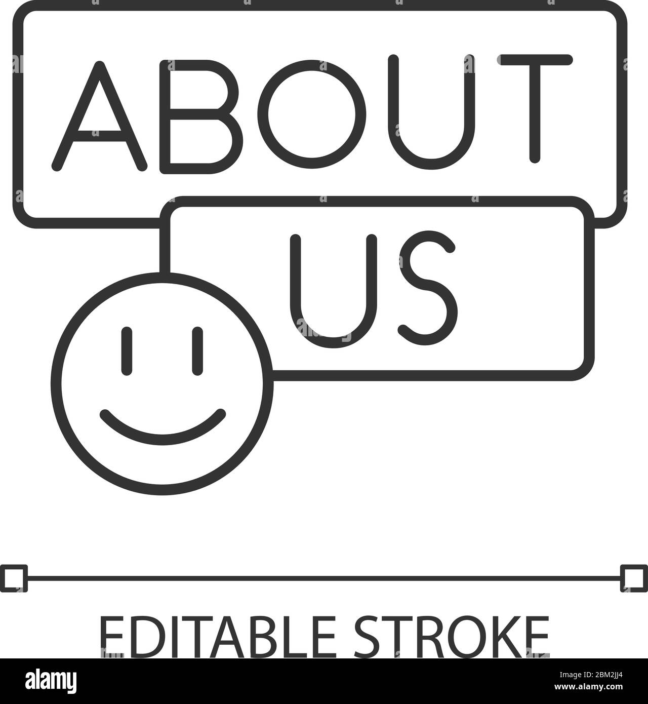 A propos de nous pixel Perfect Linear icône Illustration de Vecteur