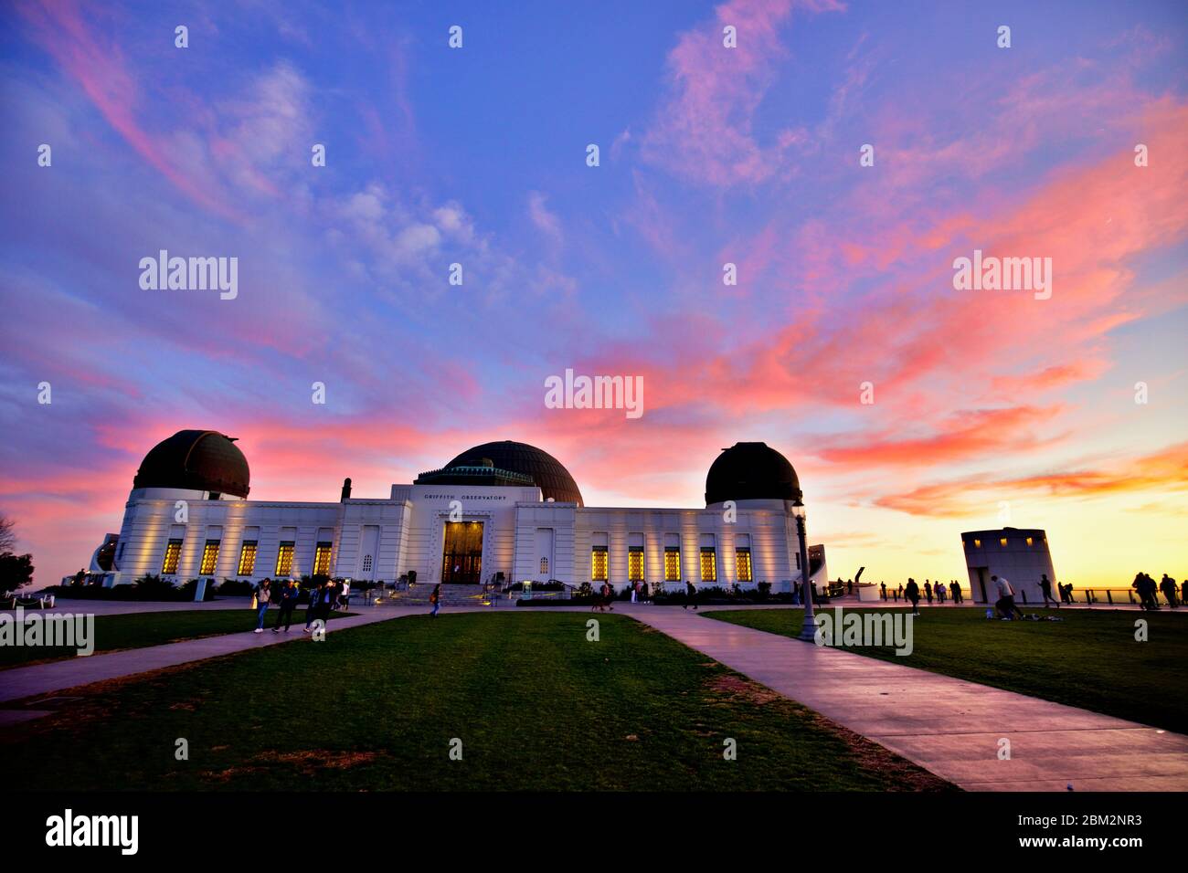 Observatoire Griffith au coucher du soleil Banque D'Images