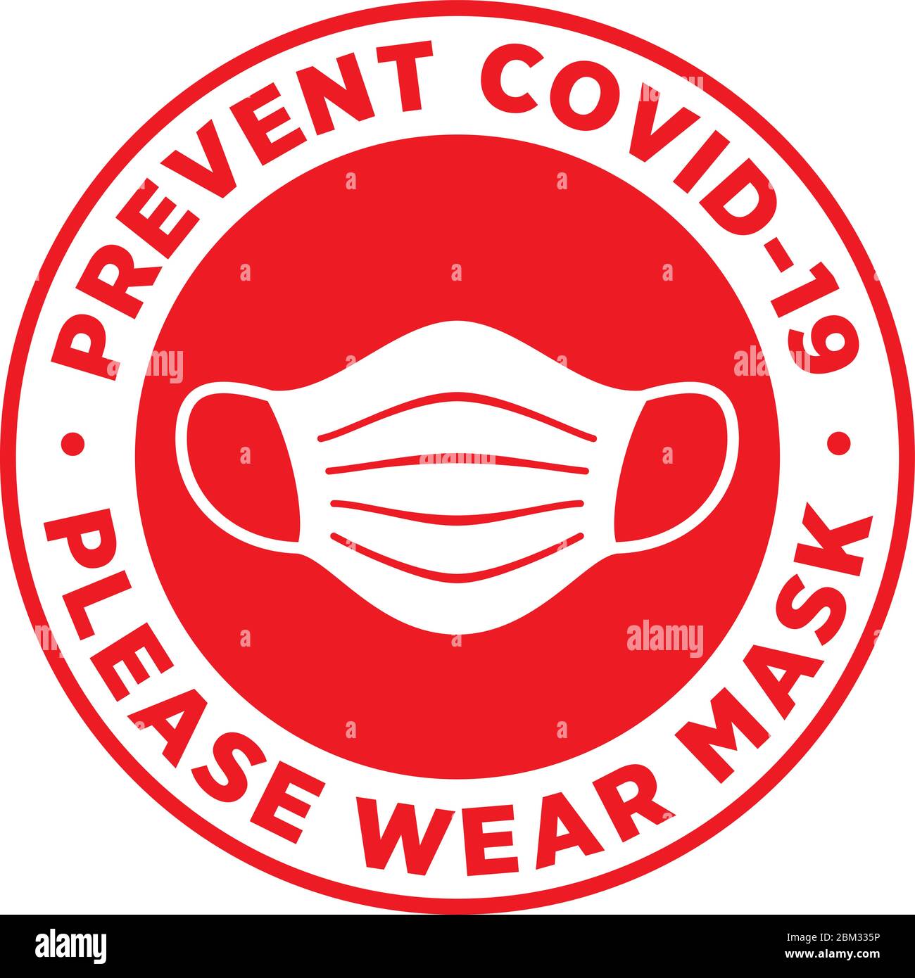 Veuillez porter un panneau de signalisation pour masque médical ou un autocollant de sol pour réduire le risque de capture du coronavirus Covid-19. Signe vectoriel. Illustration de Vecteur