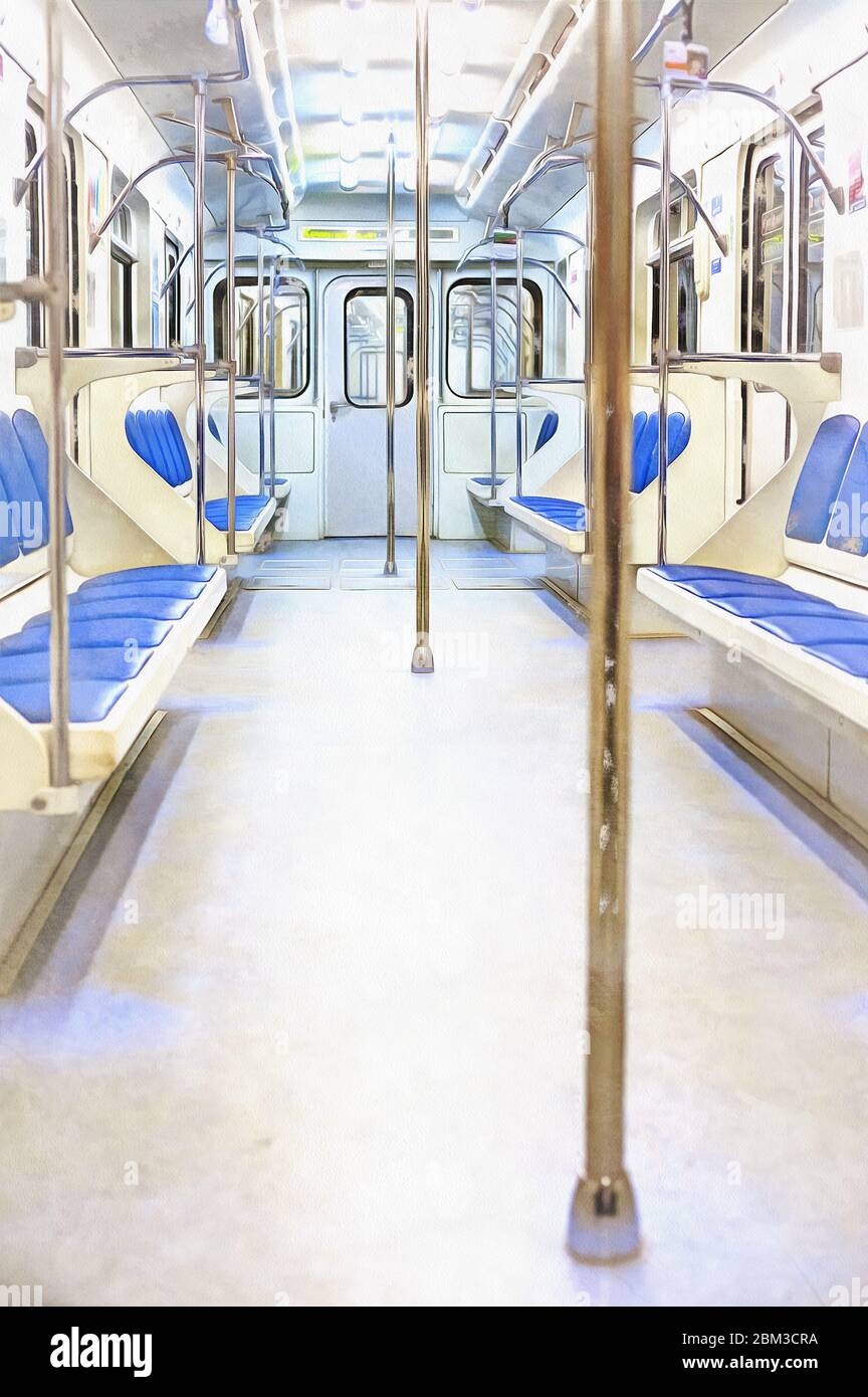 Vue sur l'intérieur du métro peinture colorée ressemble à l'image Banque D'Images