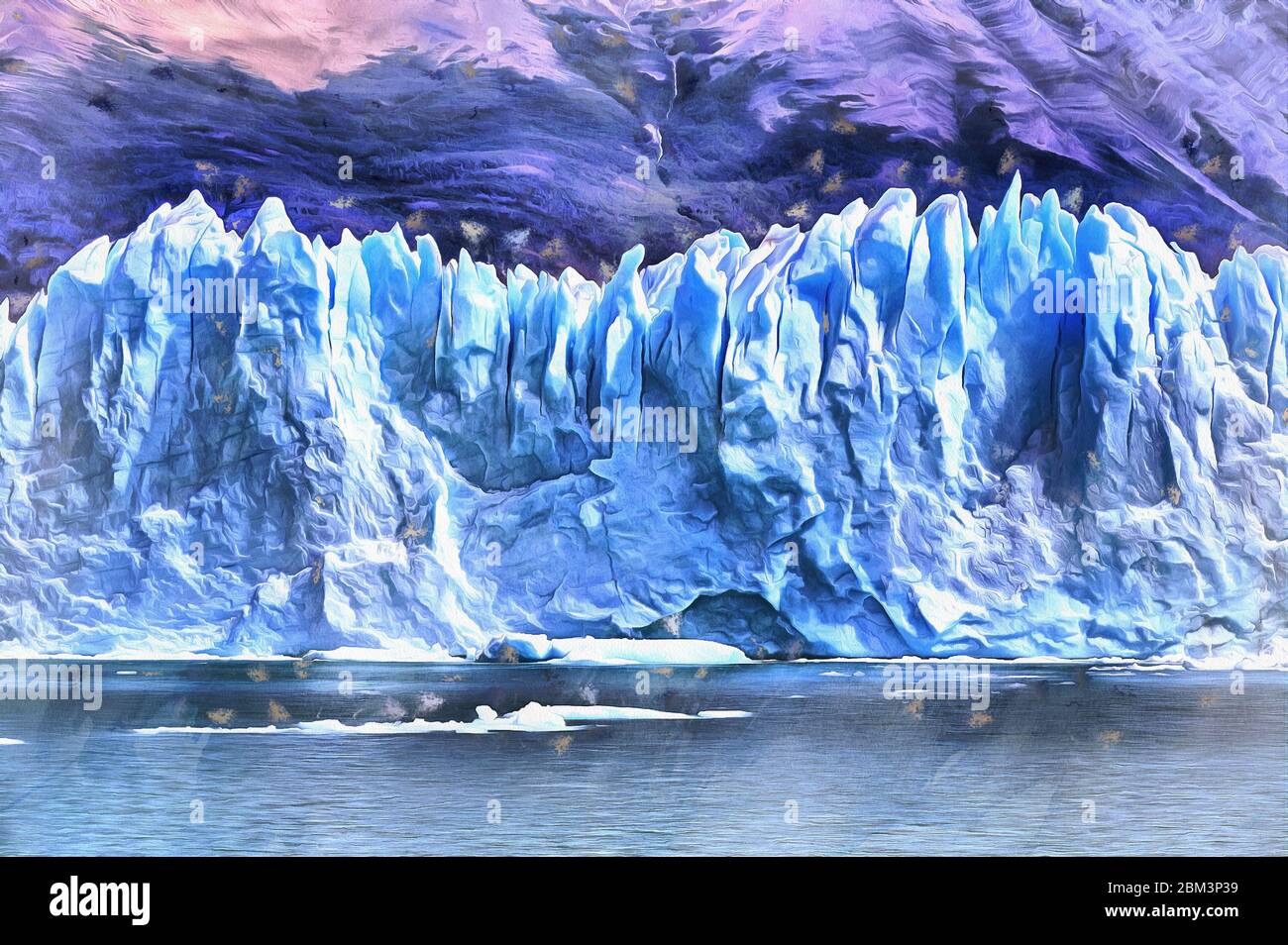 Glacier Perito Moreno peinture colorée ressemble à l'image, Argentine Photo  Stock - Alamy