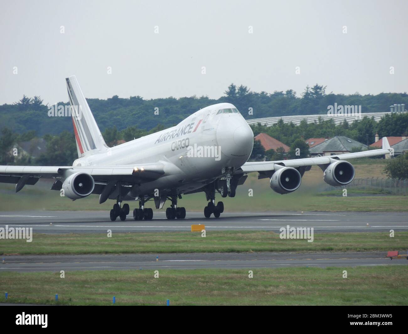 F-GIUD, un Boeing 747-428F exploité par Air France Cargo, à l'aéroport international Prestwick d'Ayrshire. Banque D'Images