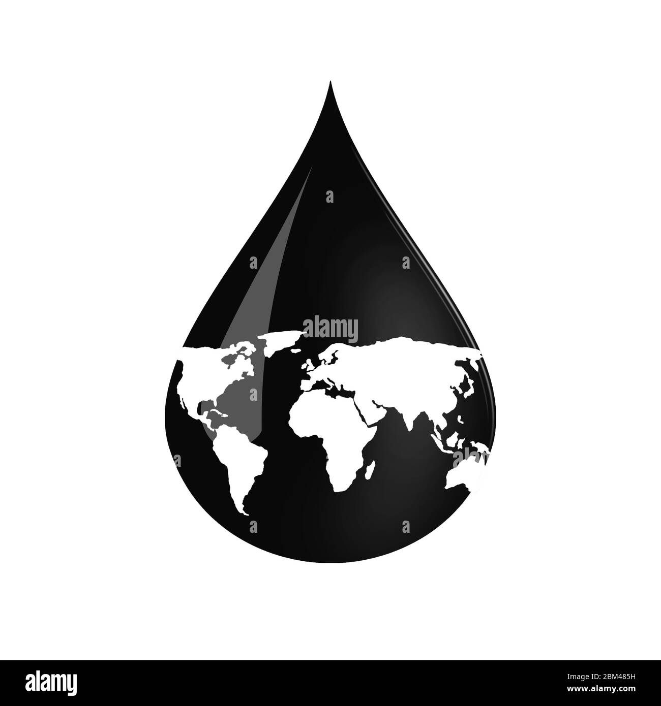 Goutte d'essence noire. Industrie et fabrication du pétrole, du gaz et du pétrole. Banque D'Images
