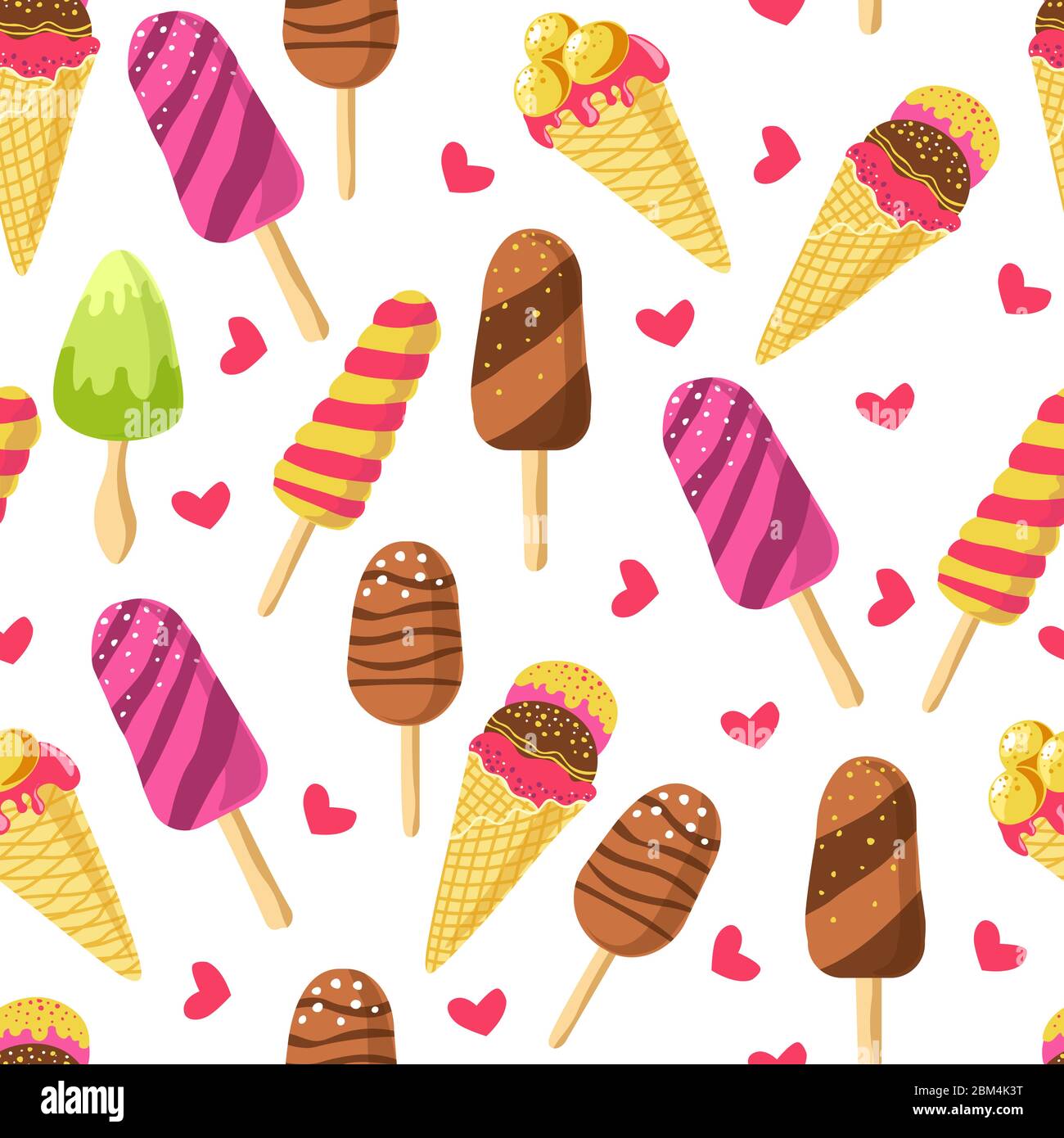 Crème glacée de différents types, chocolat et glace Illustration de Vecteur