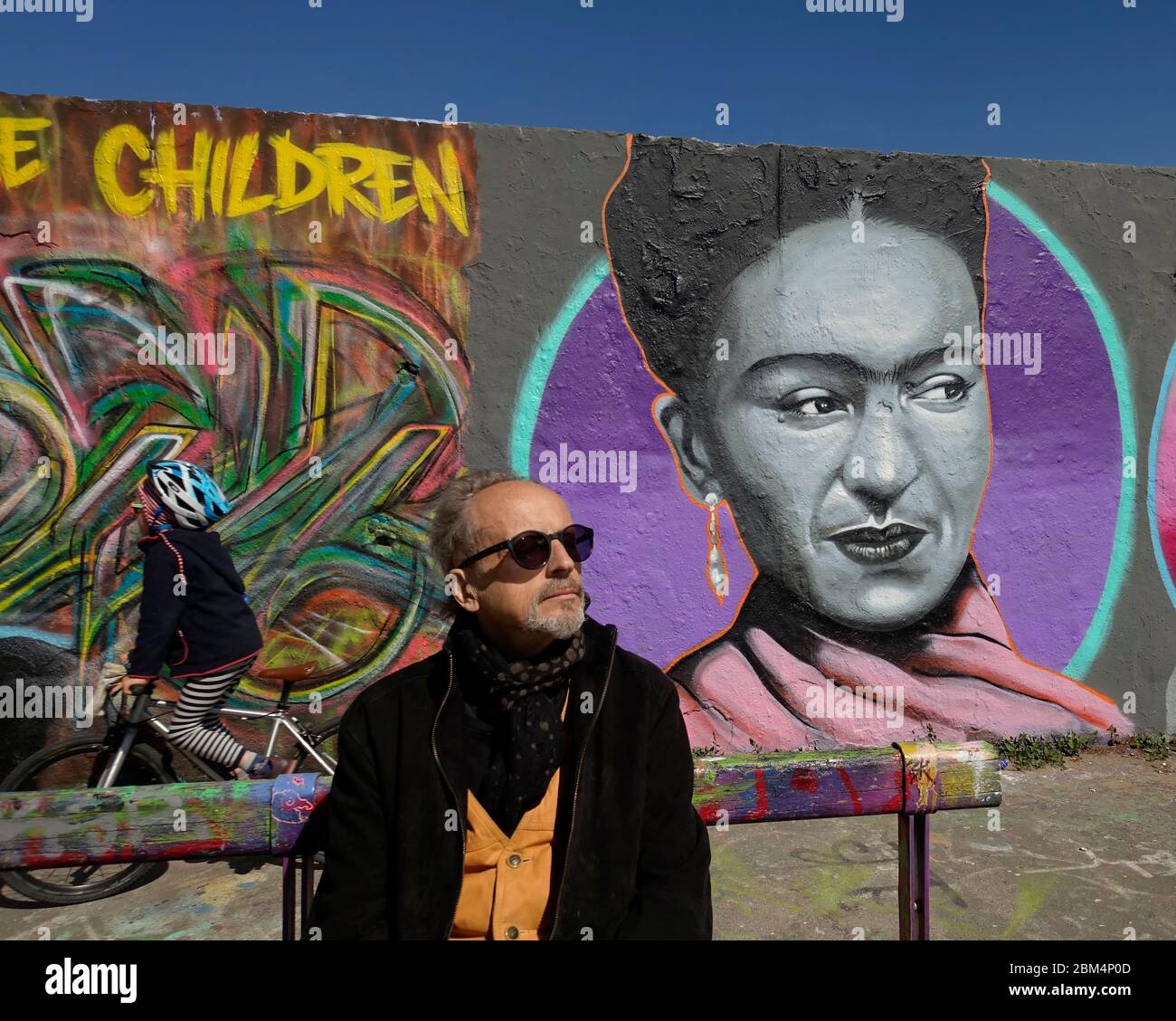 Frida Kahlo, murale, Mauerpark à Berlin Banque D'Images