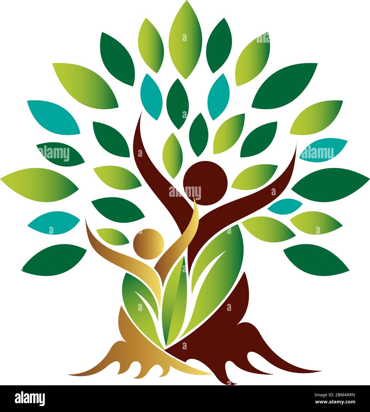 Logo de couple de feuilles Banque D'Images
