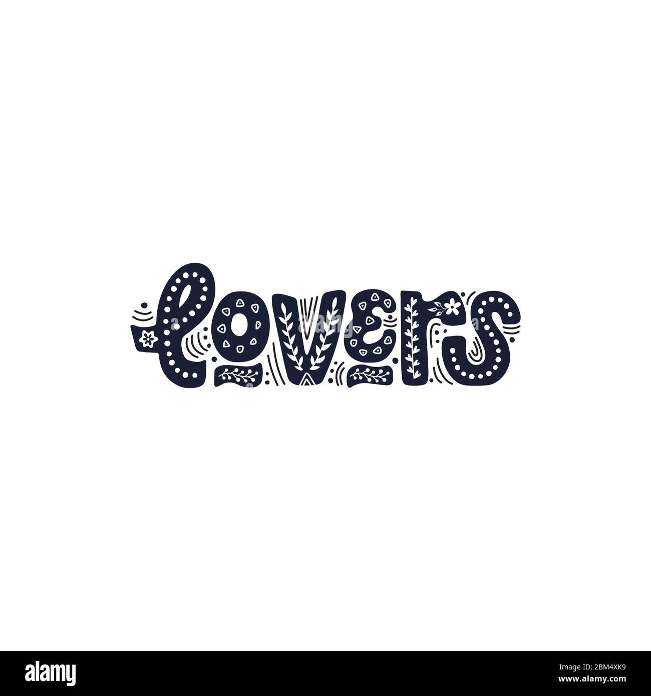 Amoureux. Phrase romantique sur le fond clair. Citation de calligraphie dessinée à la main. Idéal pour la carte postale de Saint-Valentin, carte de vœux, mariage ba Illustration de Vecteur