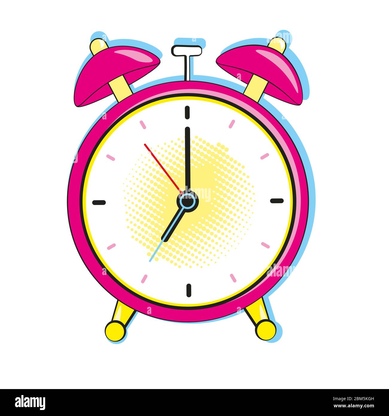Reveil Qui Sonne Le Matin Style D Illustration Vectoriel Style Retro Style Pop Art Comique Image Vectorielle Stock Alamy