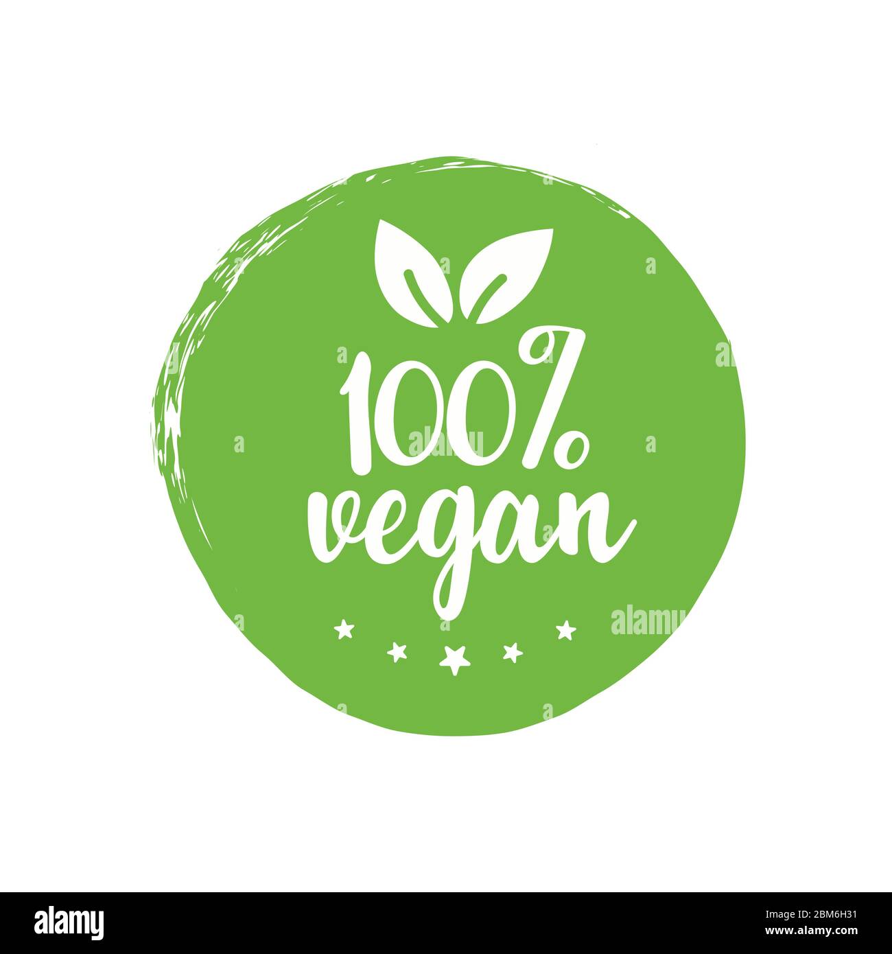 Végétalien ou végétarien sain alimentation 100% vert caoutchouc tampon caoutchouc icône isolé sur fond blanc. Illustration vectorielle Illustration de Vecteur