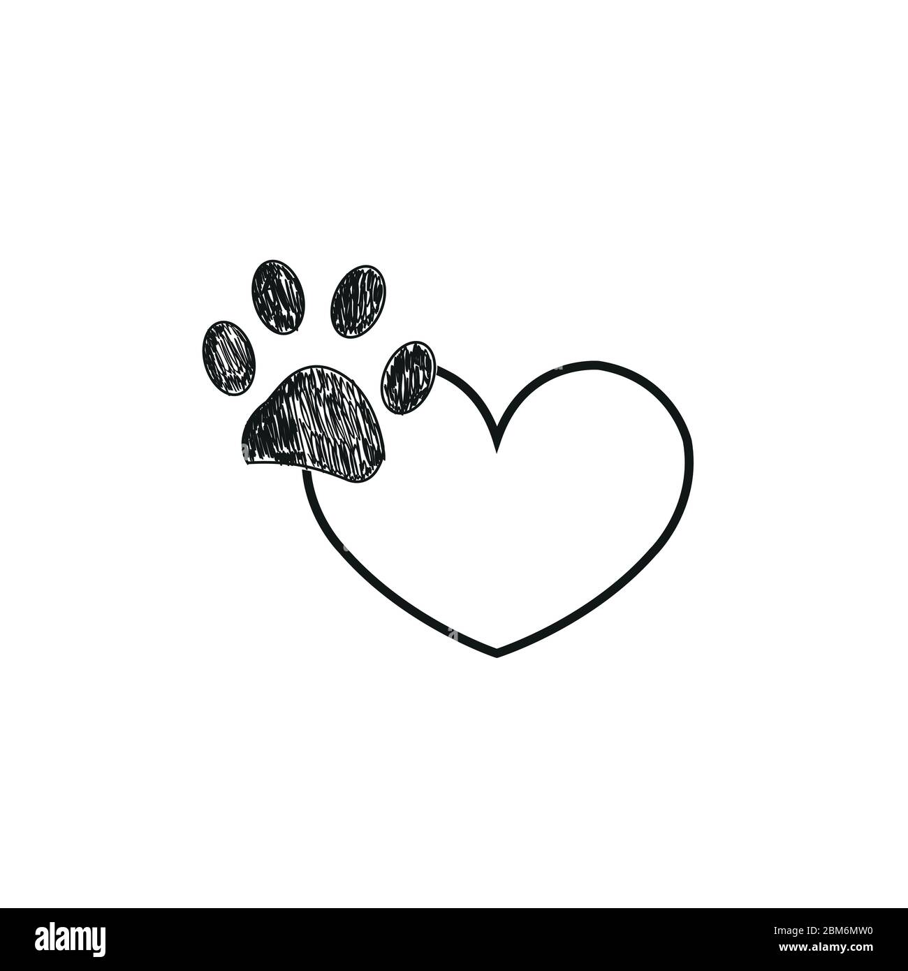 Coeur Noir Avec Patte De Patte Imprime Tatouage Design Vector Eps Image Vectorielle Stock Alamy
