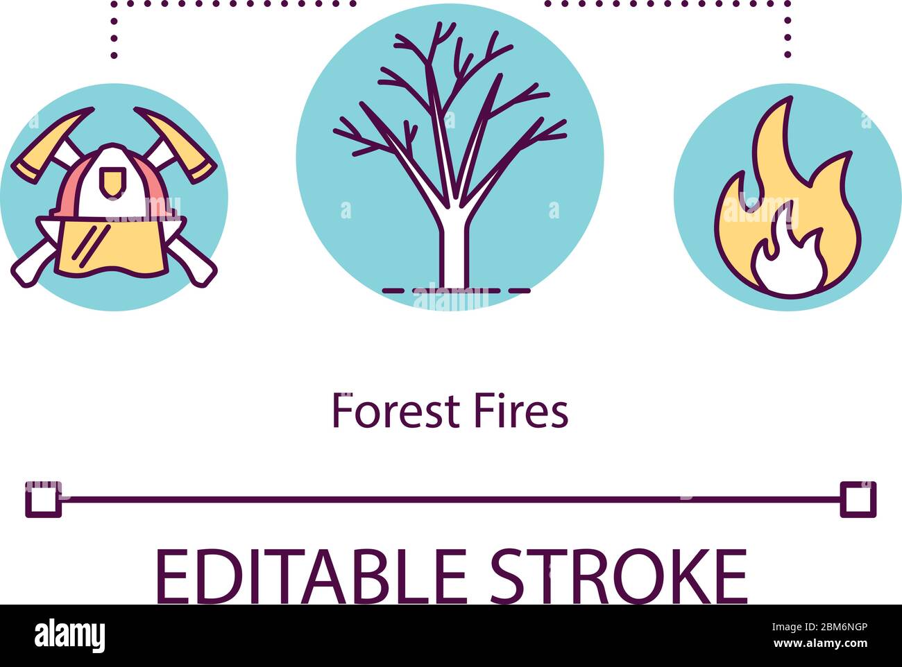 Icône de concept de feu de forêt Illustration de Vecteur