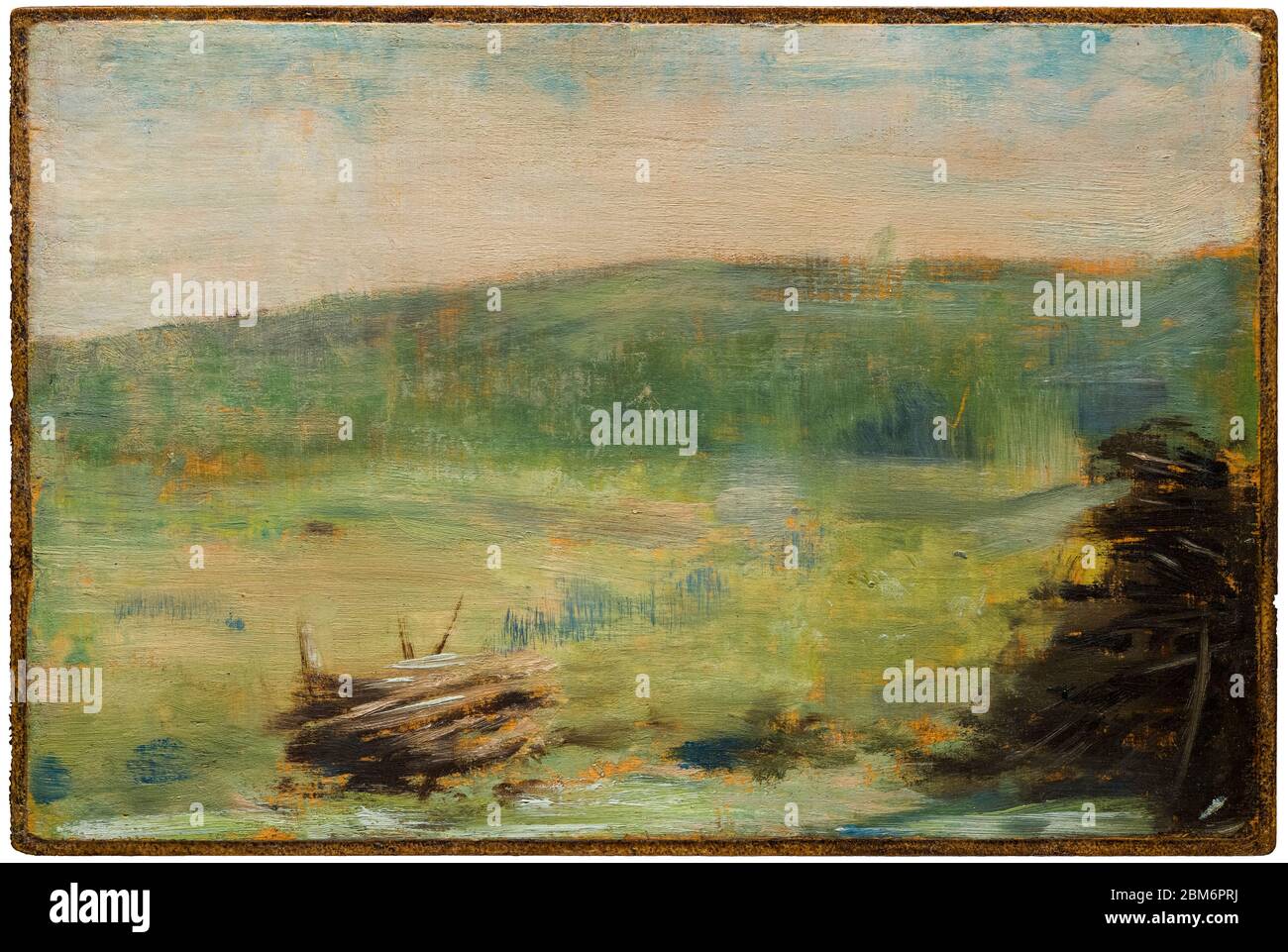 Georges Seurat, Paysage à Saint-Ouen, peinture des premiers paysages, 1878 ou 1879 Banque D'Images