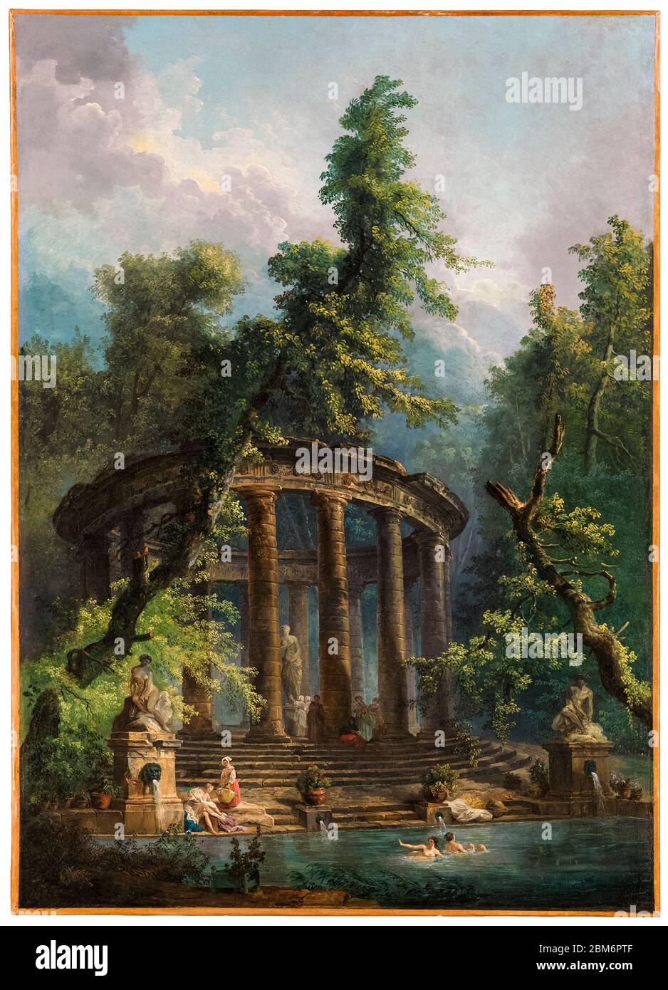 Hubert Robert, la piscine, la peinture de paysage, avant 1808 Banque D'Images