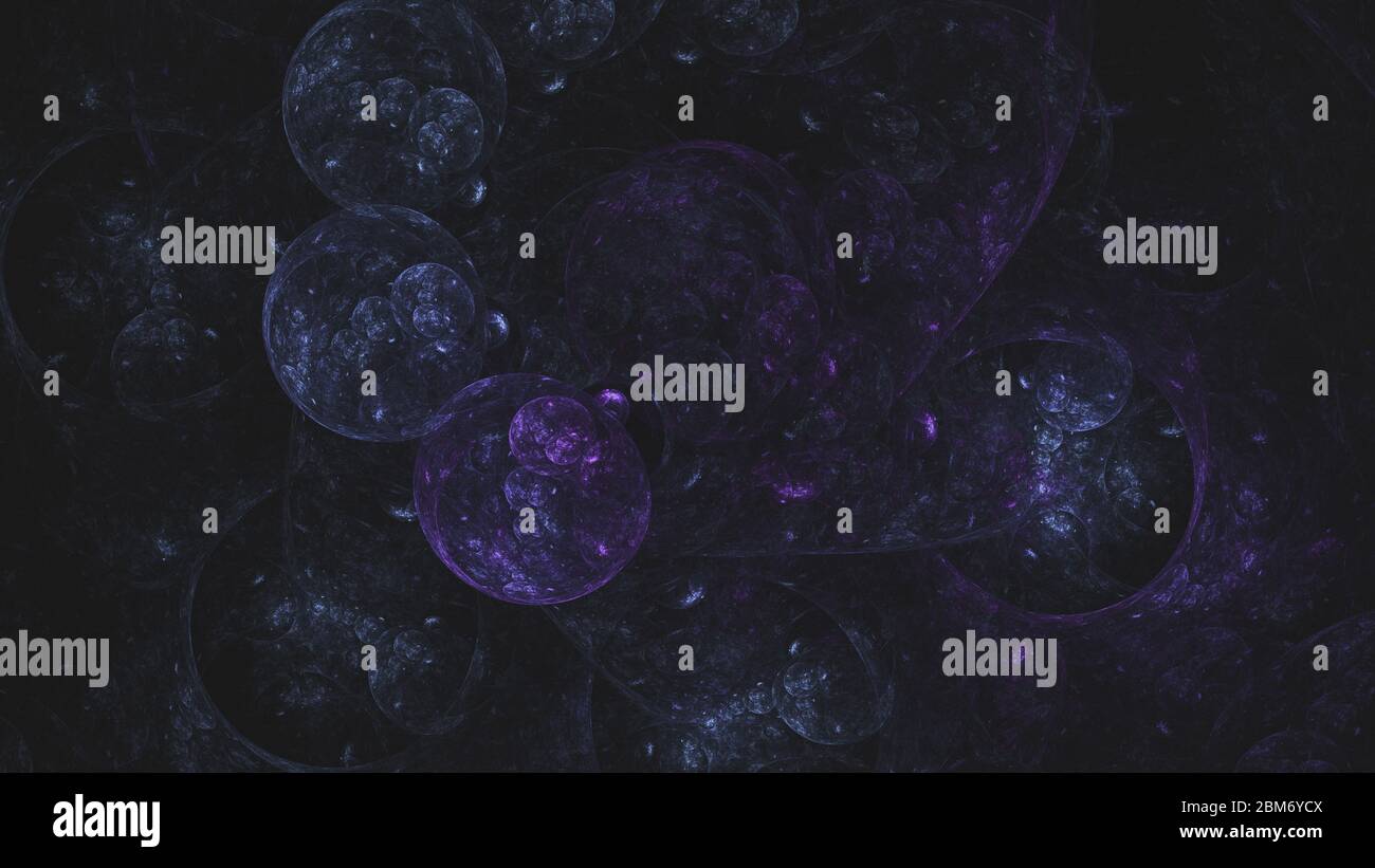 Arrière-plan abstrait de l'art fractal dans la géométrie de l'espace d'illustration, ressemble à un modèle de virus. Fond psychédélique coloré Banque D'Images