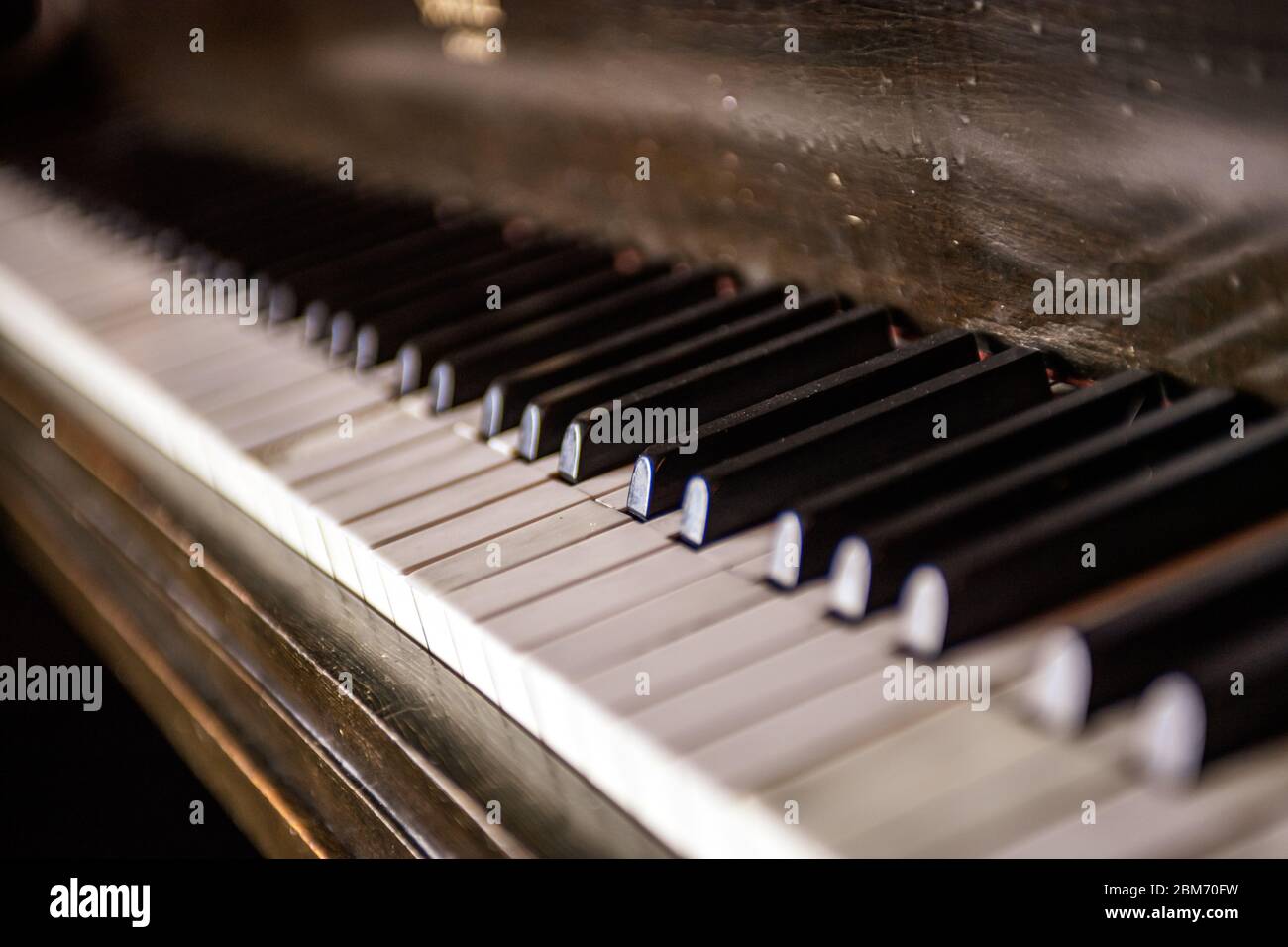 Clés de piano vintage Baby Grand Banque D'Images