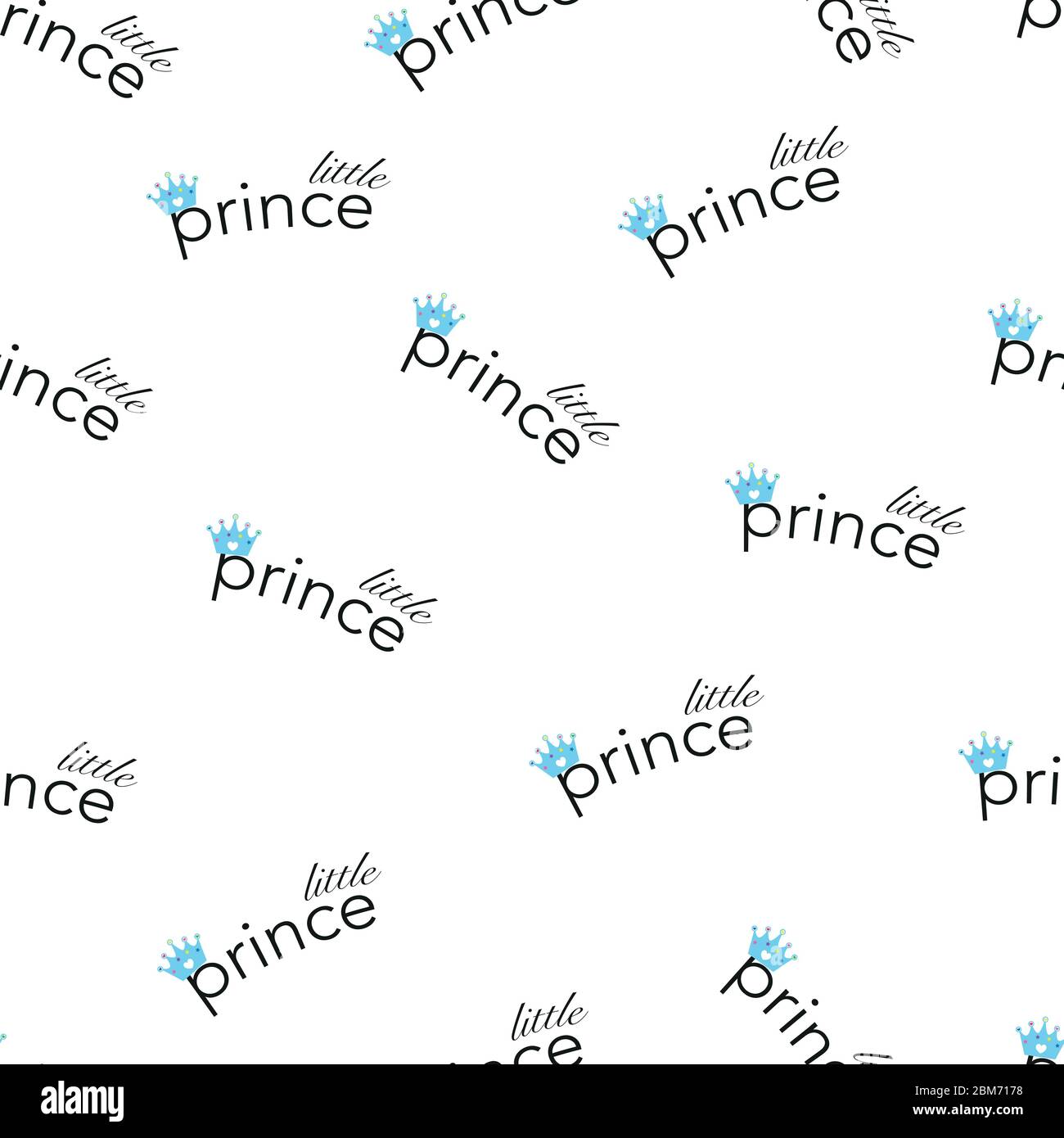Petit Texte De Couronne De Prince Motif Sans Couture Pour La Douche De Bebe Fille Pour Un Motif En Tissu Image Vectorielle Stock Alamy