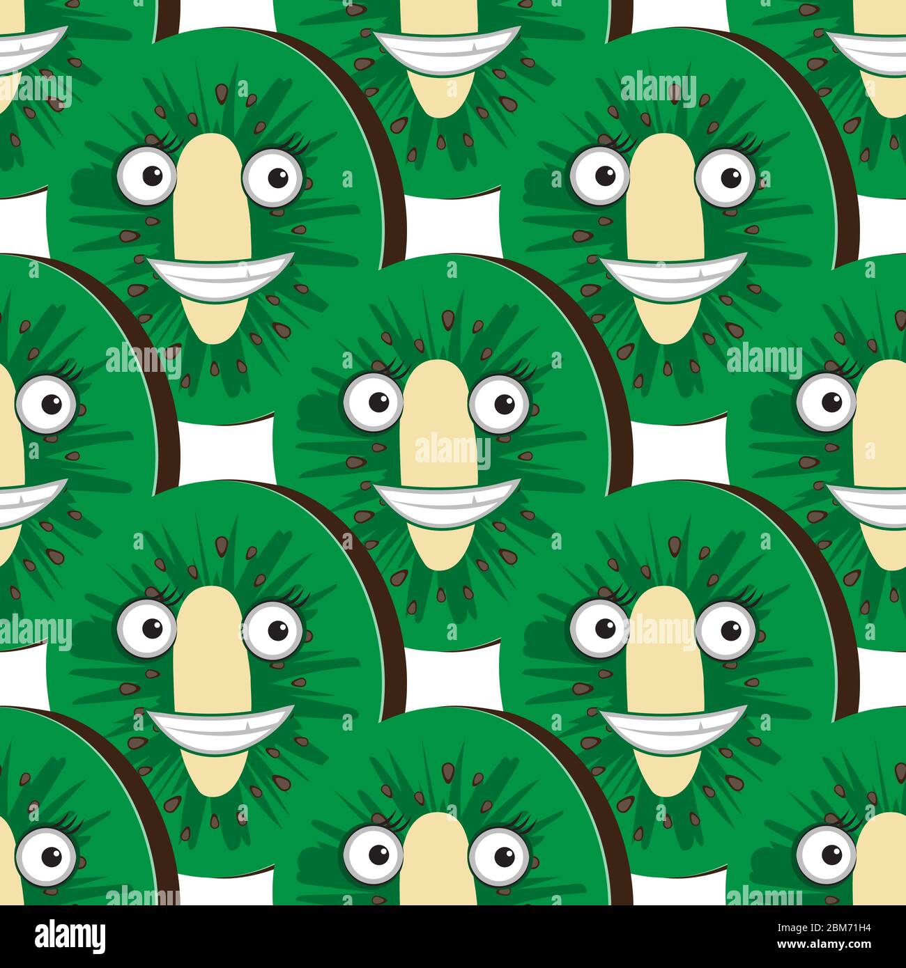 motif transparent de dessin animé kiwi sur fond blanc. Image vectorielle Illustration de Vecteur