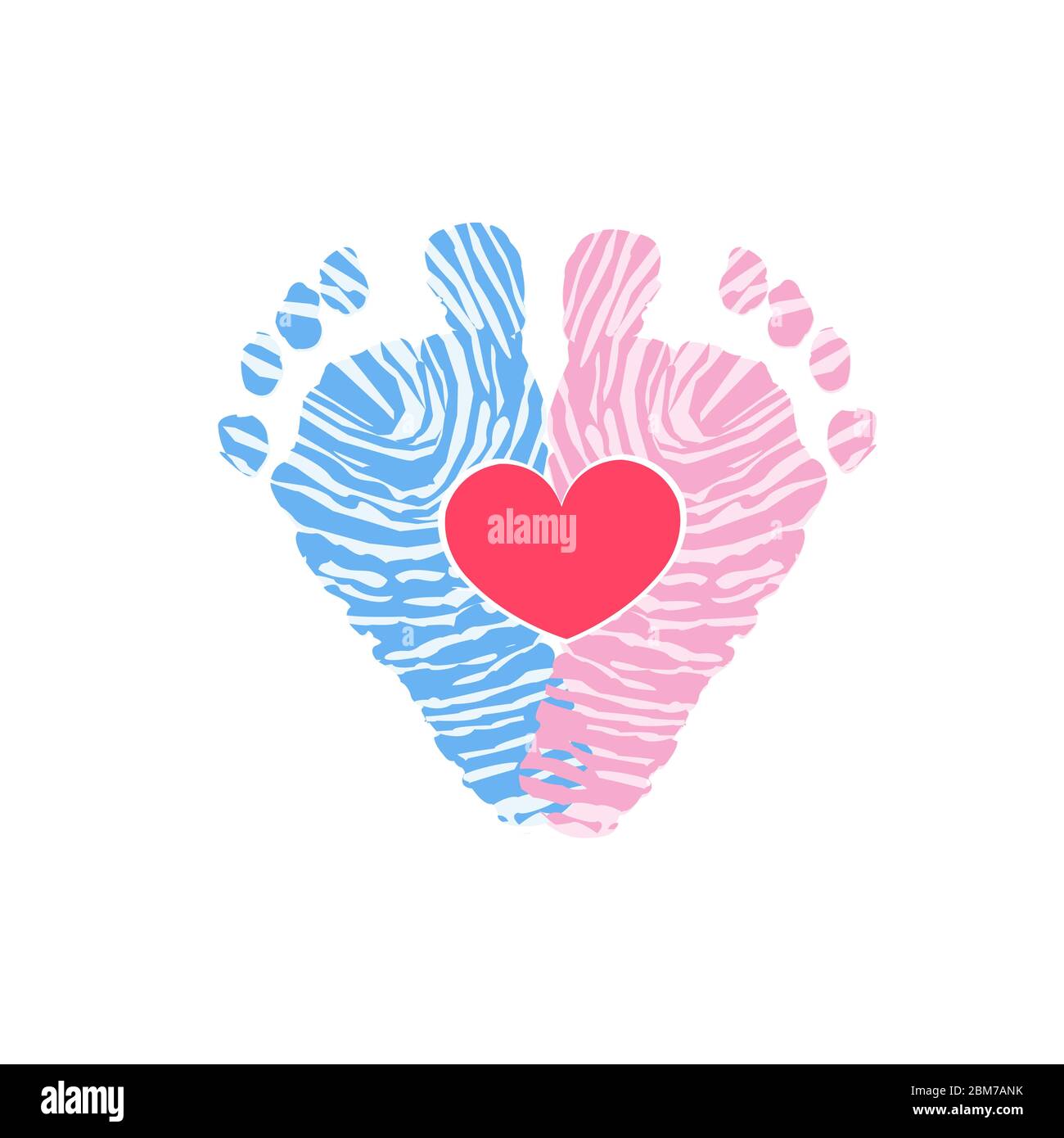 Marchepieds Petite Fille Bebe Garcon Icone Bebe Double Bebe Sexe Reveler Imprime Pied Pour Bebe Avec Empreintes Digitales Image Vectorielle Stock Alamy