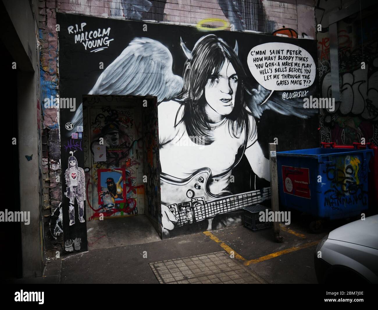 AC DC Lane Graffiti Melbourne Banque D'Images