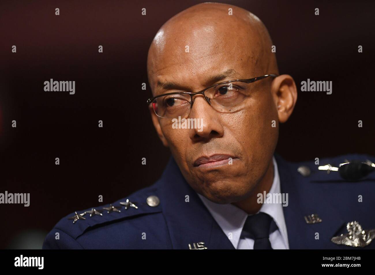 Washington, États-Unis d'Amérique. 07th Mai 2020. Le général Charles Q. Brown, Jr. Témoigne de sa nomination au poste de chef de cabinet de la United States Air Force devant le comité des services armés du Sénat américain à Capitol Hill à Washington, DC le jeudi 7 mai 2020. Crédit: Kevin Dietsch/Pool via CNP | usage dans le monde crédit: dpa/Alay Live News Banque D'Images