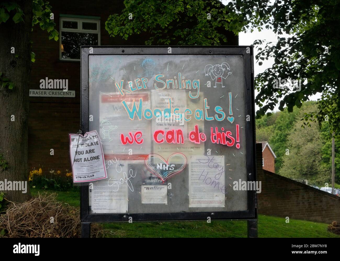 Souriez, nous pouvons le faire, message de maintien, Sheffield England Banque D'Images