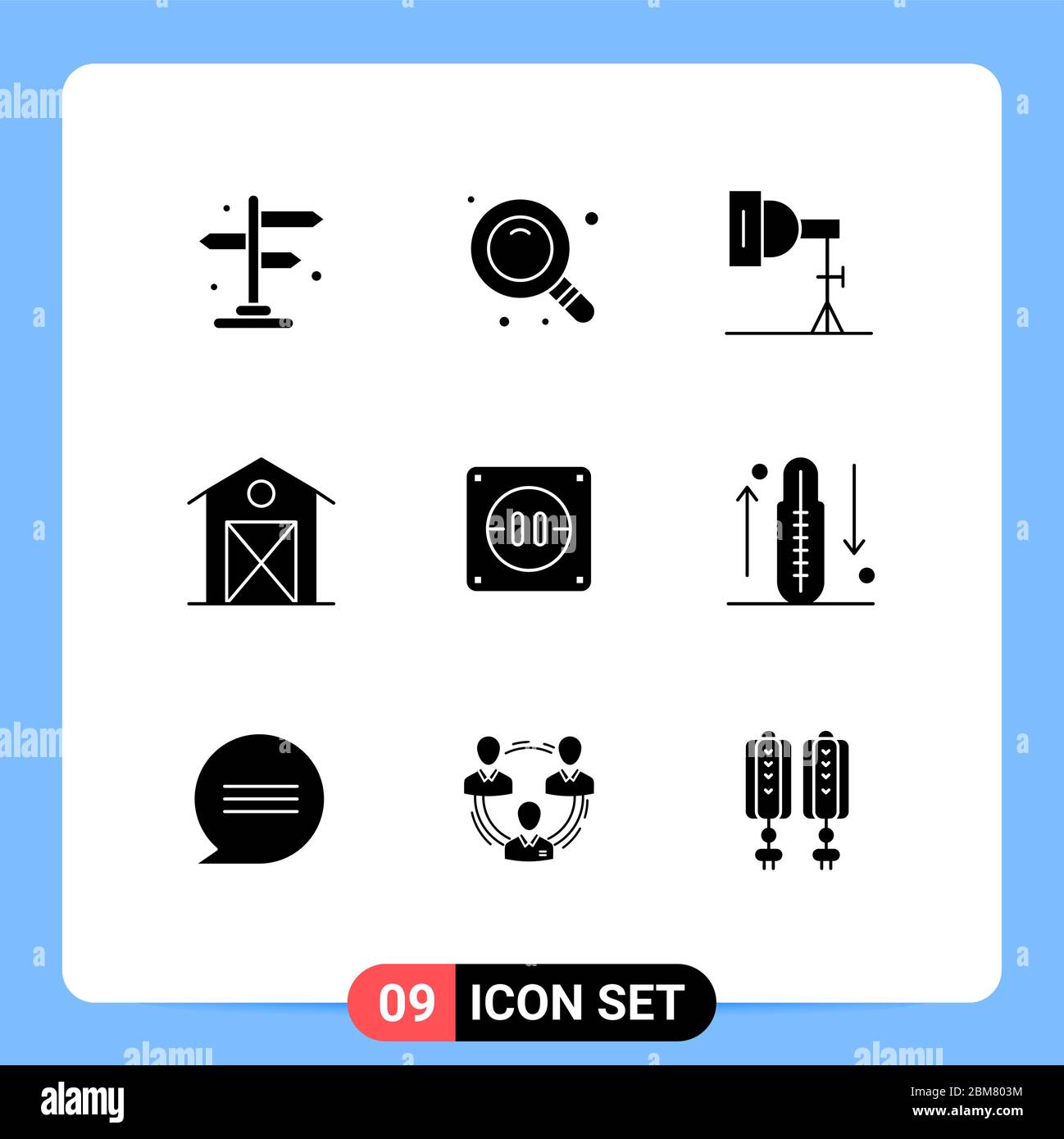 Jeu de 9 icônes d'interface utilisateur modernes symboles signes pour la prise, électrique, photographie, action de grâce, éléments de conception vectorielle modifiables de ferme Illustration de Vecteur