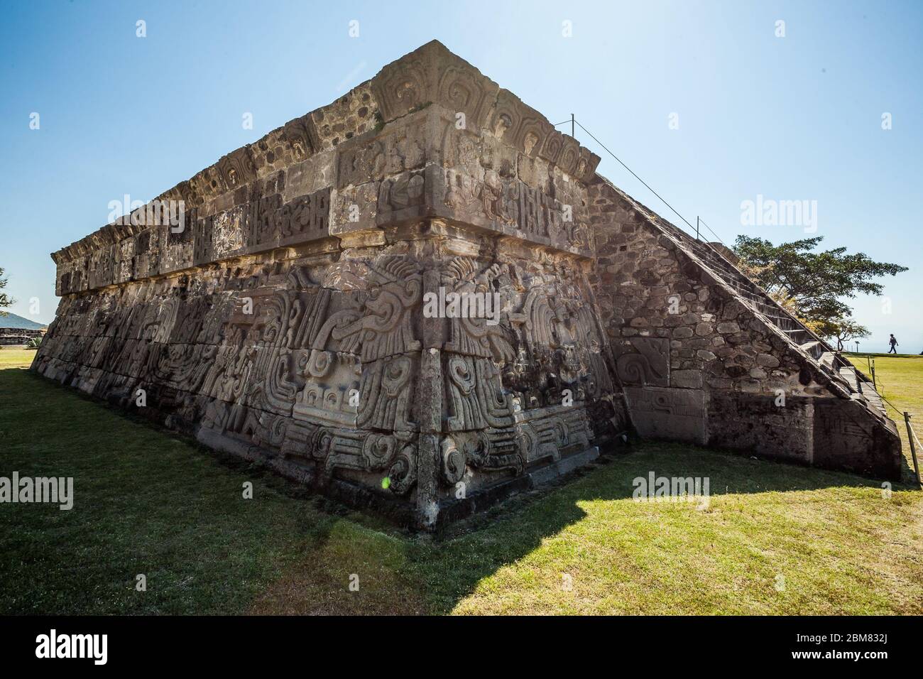 Temple du serpent à plumes à Xochicalco. Site archéologique à Cuernavaca, Mexique sans personne Banque D'Images
