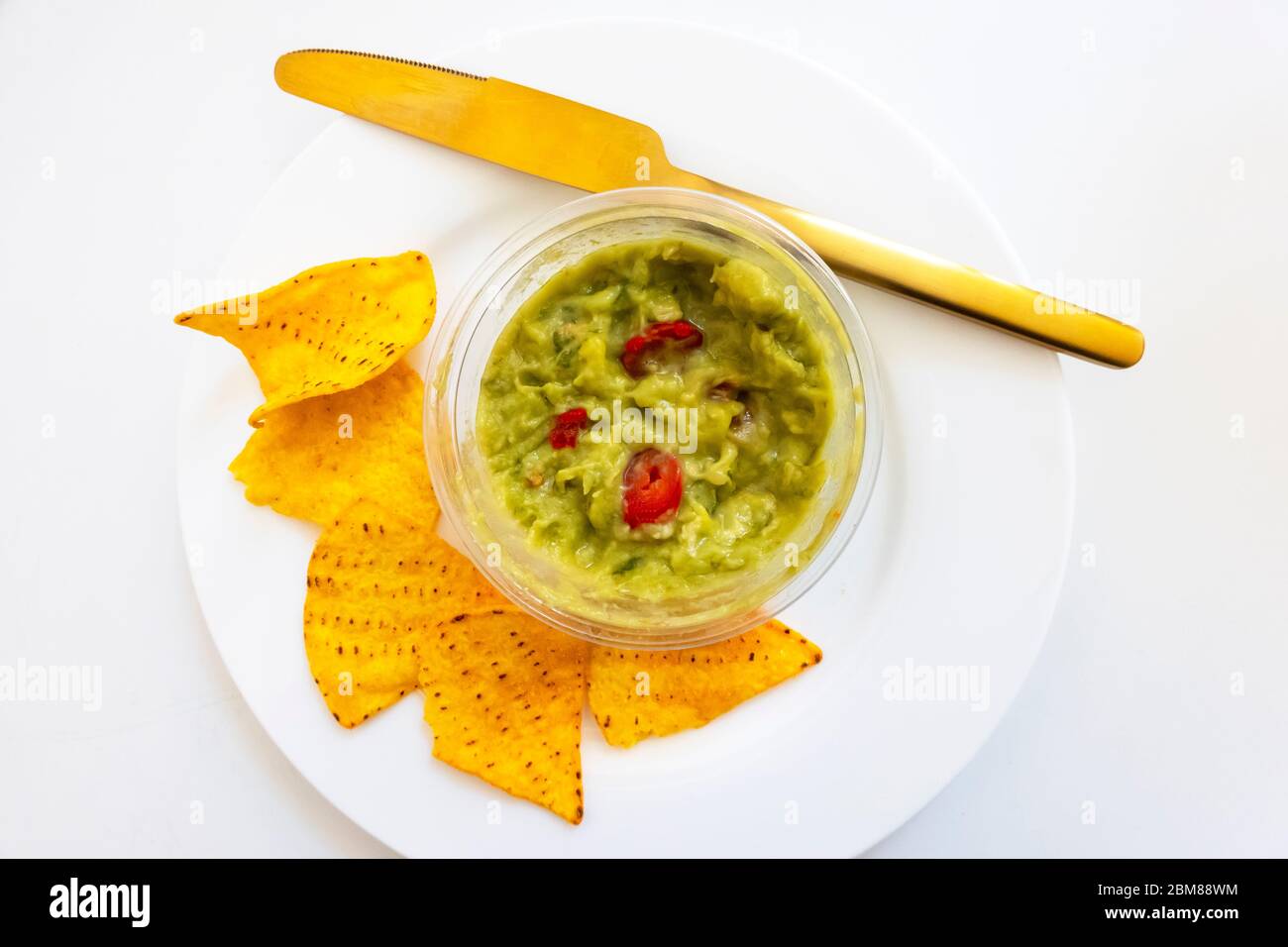 Tortillas de guacamole et de maïs Banque D'Images