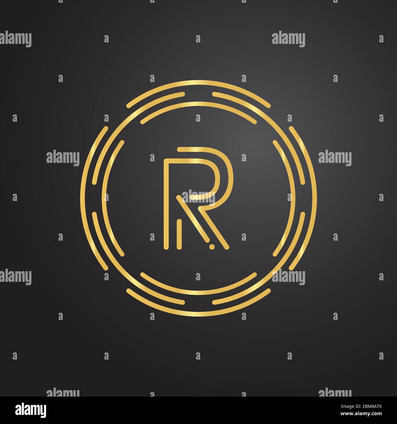 Logo lettre R initial avec modèle vectoriel de typographie professionnelle de luxe. Design du logo Creative Abstract Letter R. Illustration de Vecteur