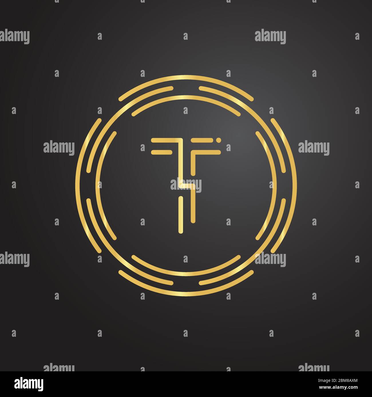 Logo lettre T initial avec modèle vectoriel de typographie professionnelle de luxe. Design du logo Creative Abstract Letter T. Illustration de Vecteur